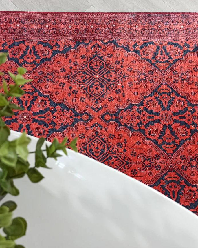 Rihab Red Afghan Oriental Rug