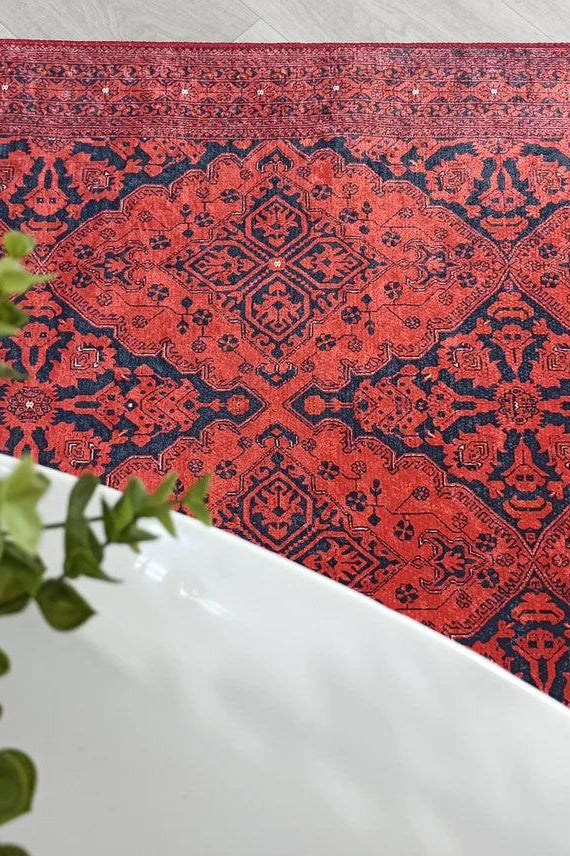 Rihab Red Afghan Oriental Rug