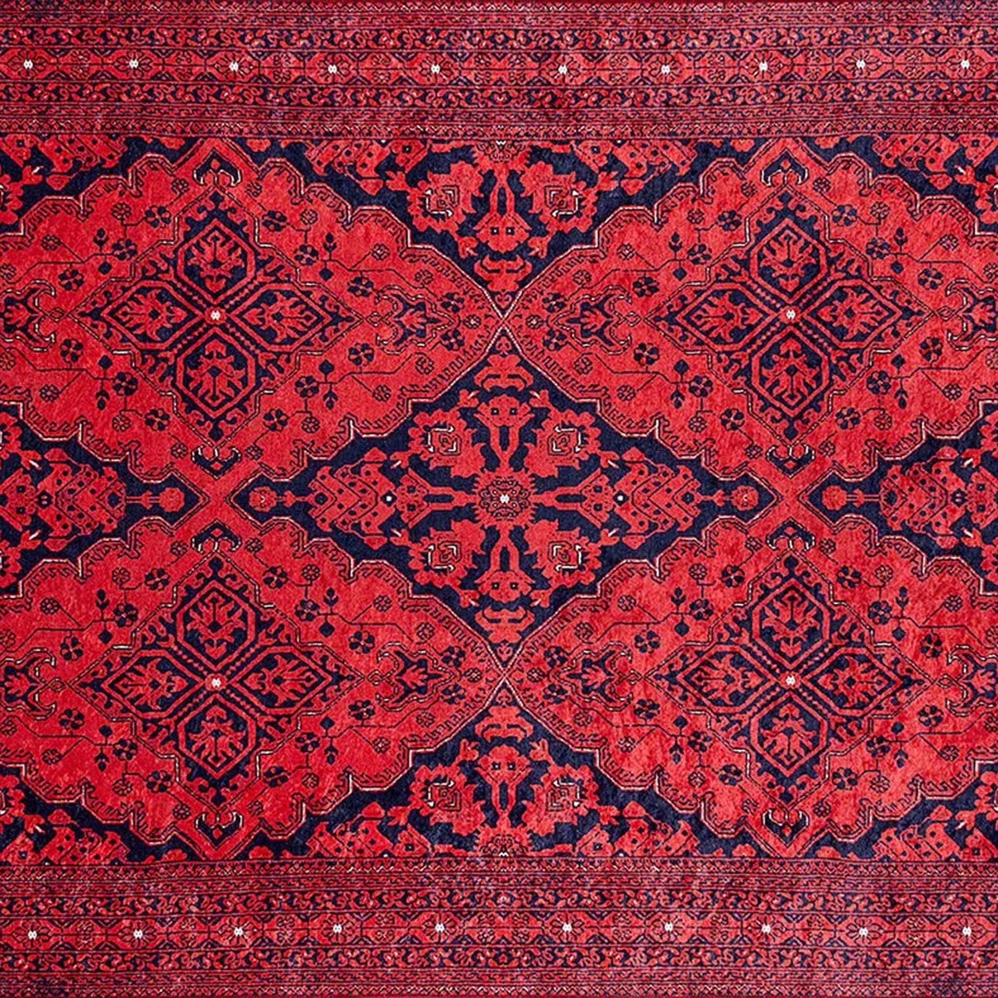 Rihab Red Afghan Oriental Rug
