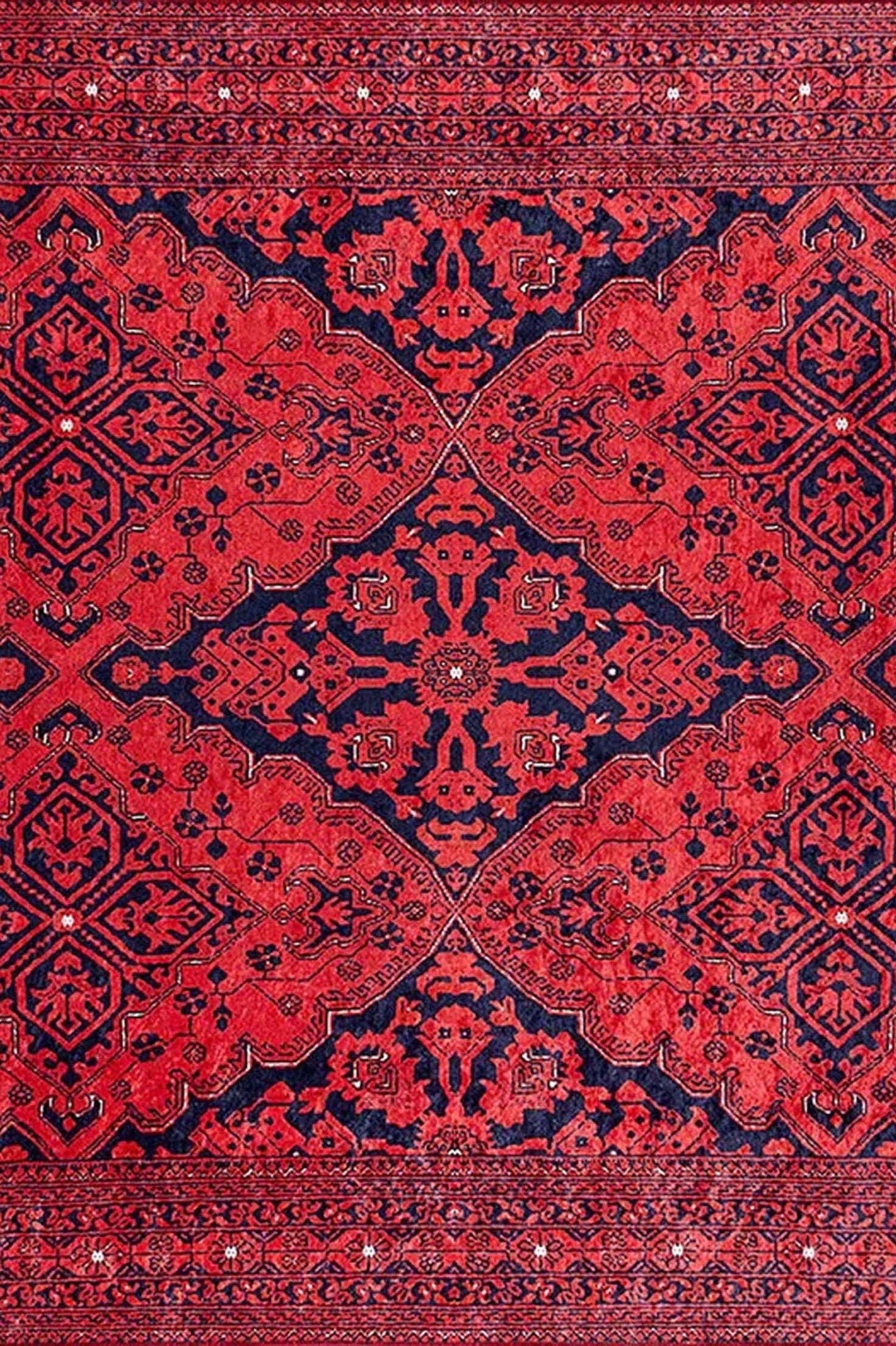 Rihab Red Afghan Oriental Rug