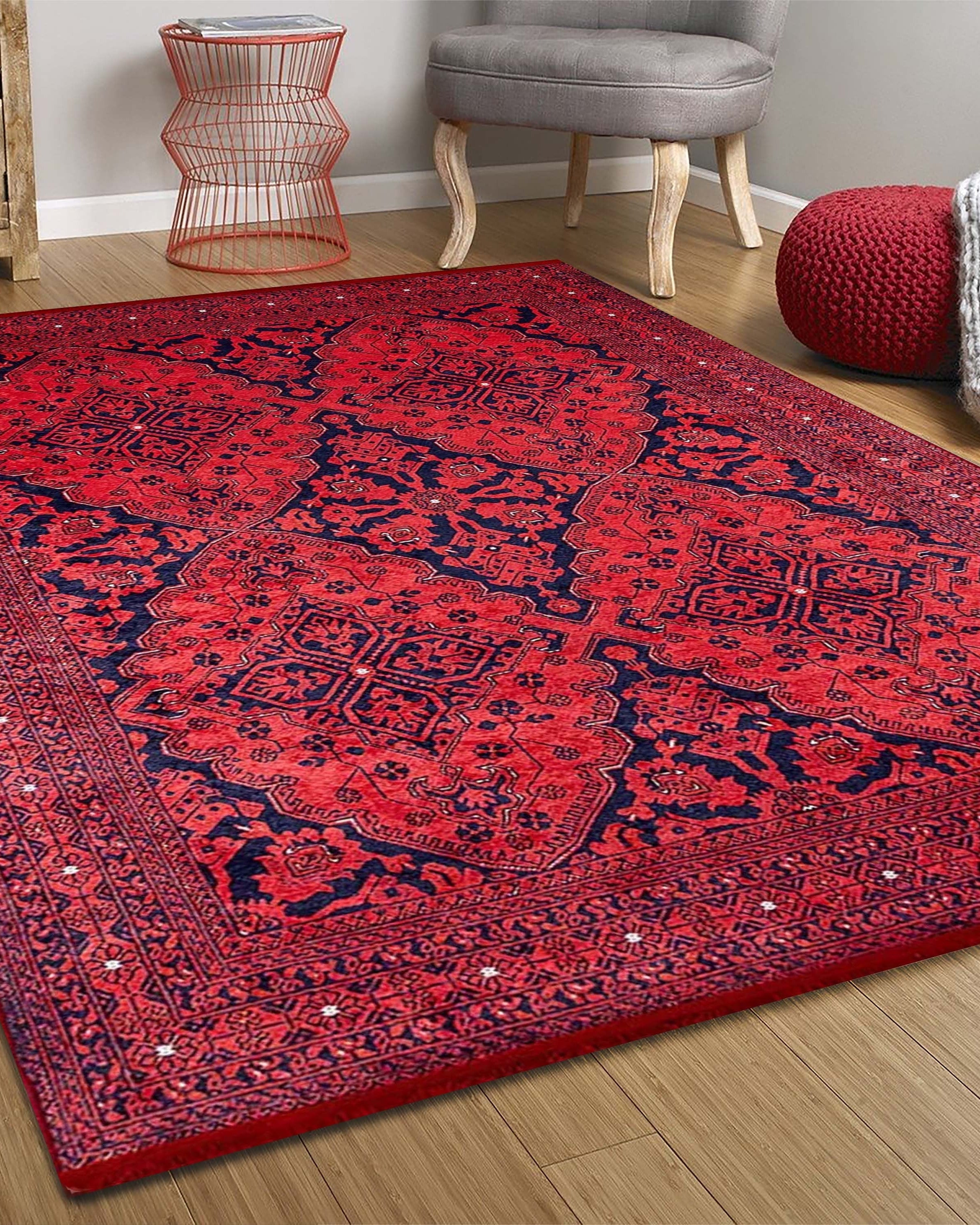 Rihab Red Afghan Oriental Rug