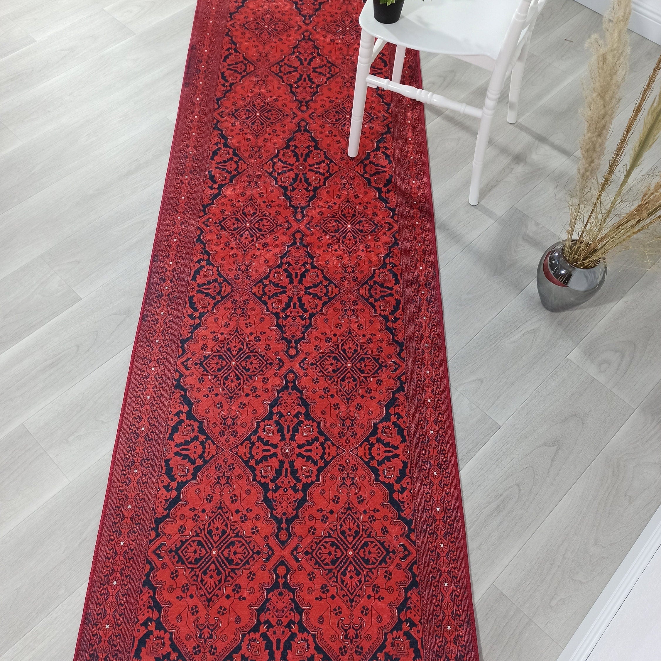 Rihab Red Afghan Oriental Rug