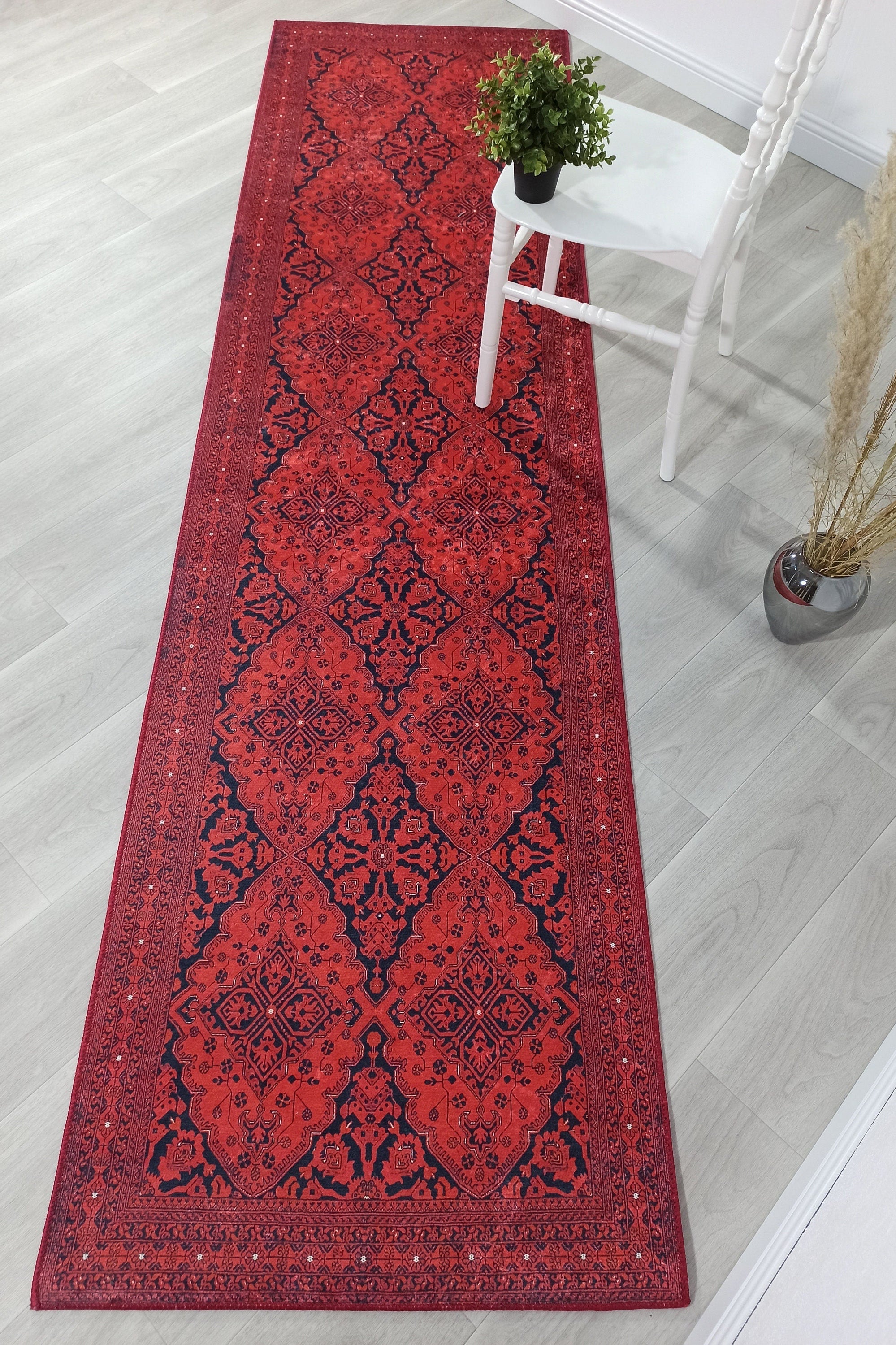Rihab Red Afghan Oriental Rug