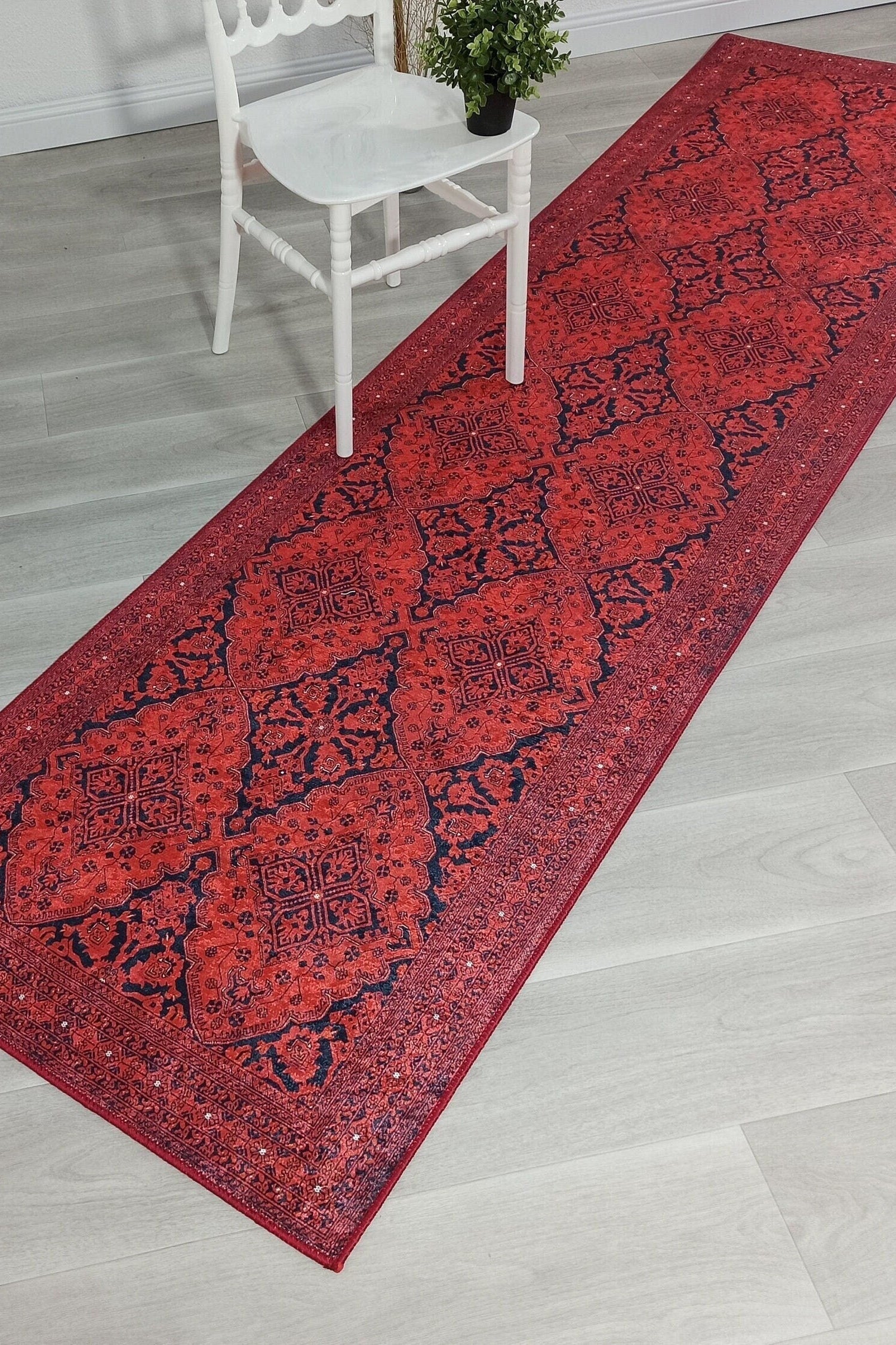 Rihab Red Afghan Oriental Rug