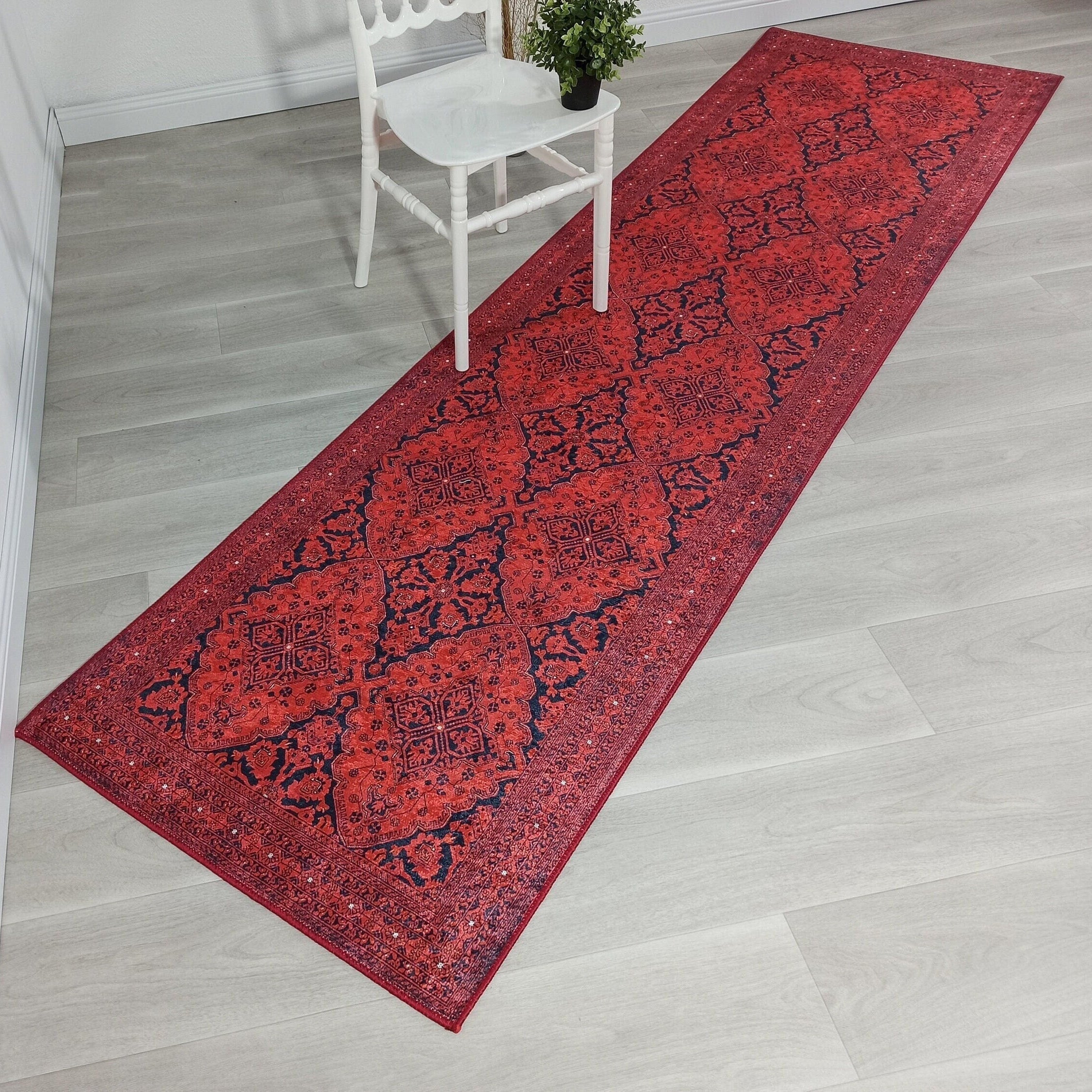 Rihab Red Afghan Oriental Rug