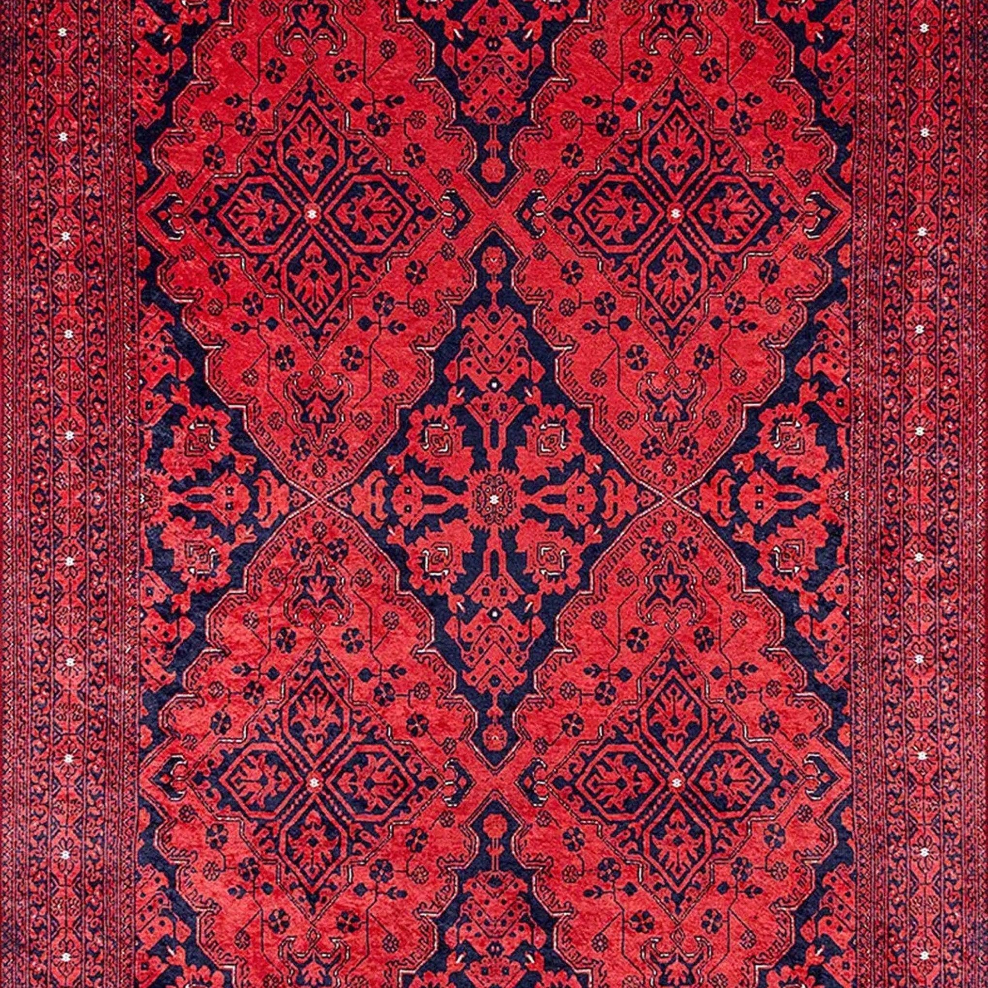 Rihab Red Afghan Oriental Rug