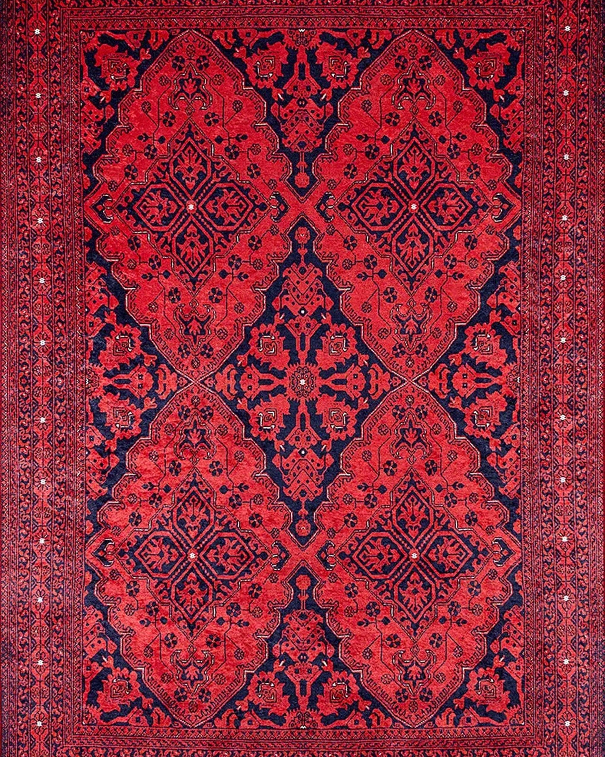 Rihab Red Afghan Oriental Rug