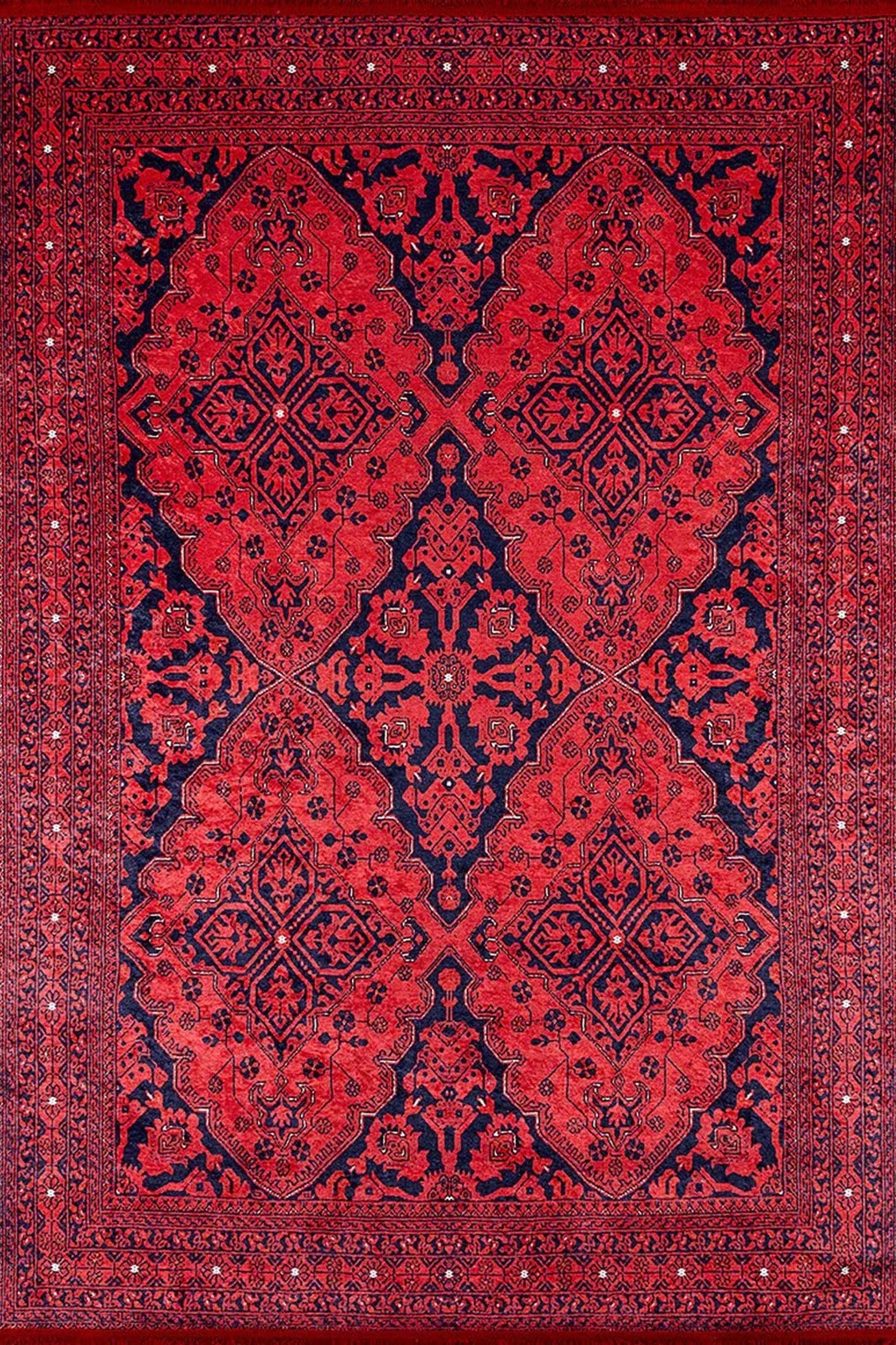 Rihab Red Afghan Oriental Rug