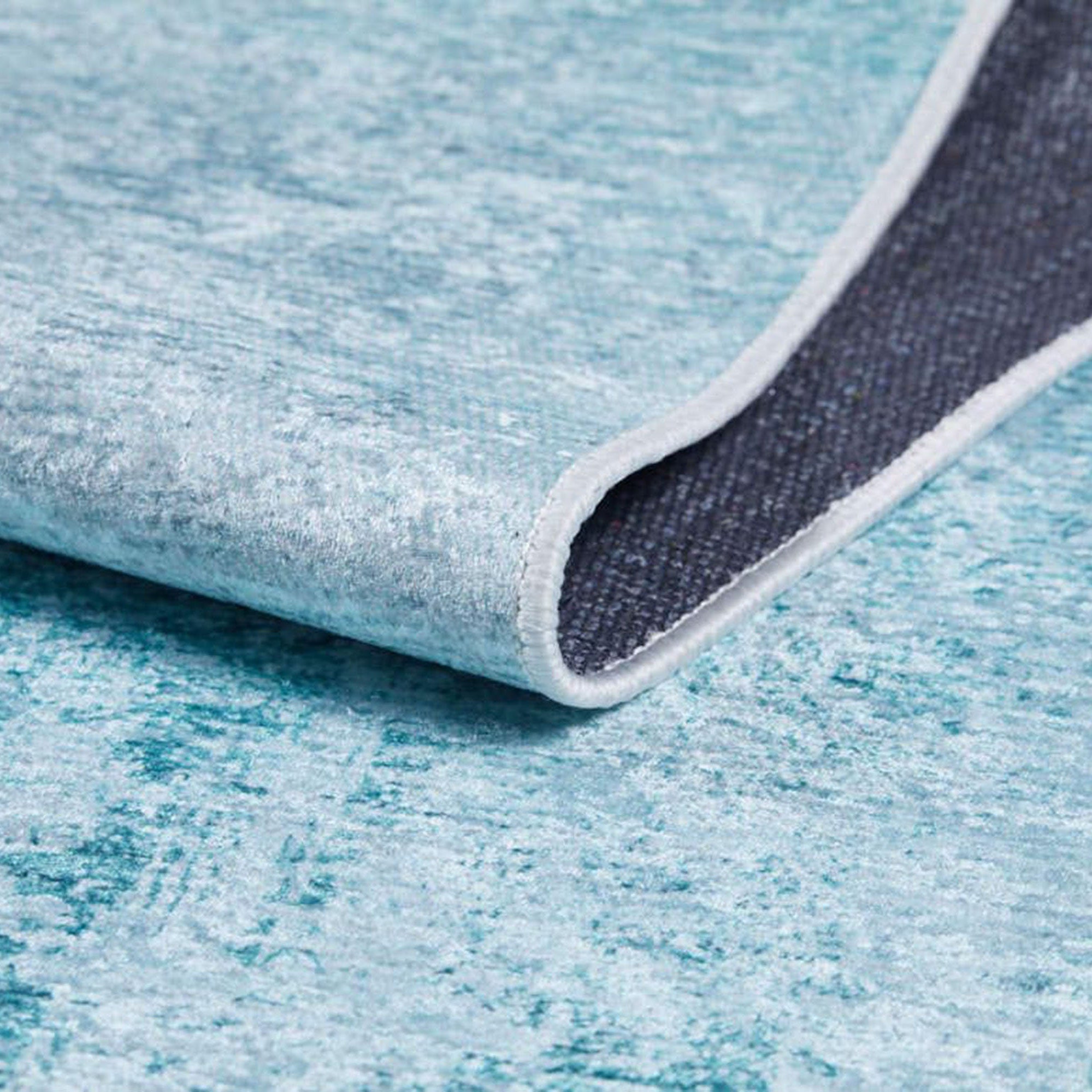 Rima Turquoise Beach Aqua Ocean Abstract Rug