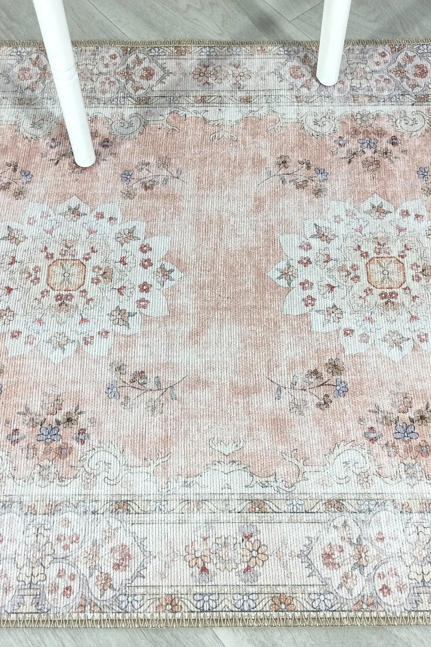 Riza Rug Turkish Muted Beige Dusty Pink Rug