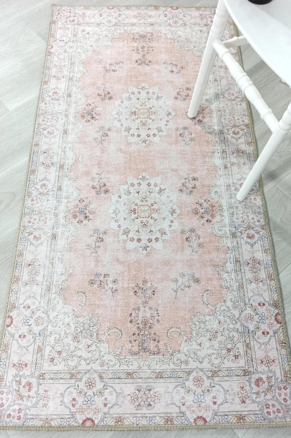 Riza Rug Turkish Muted Beige Dusty Pink Rug