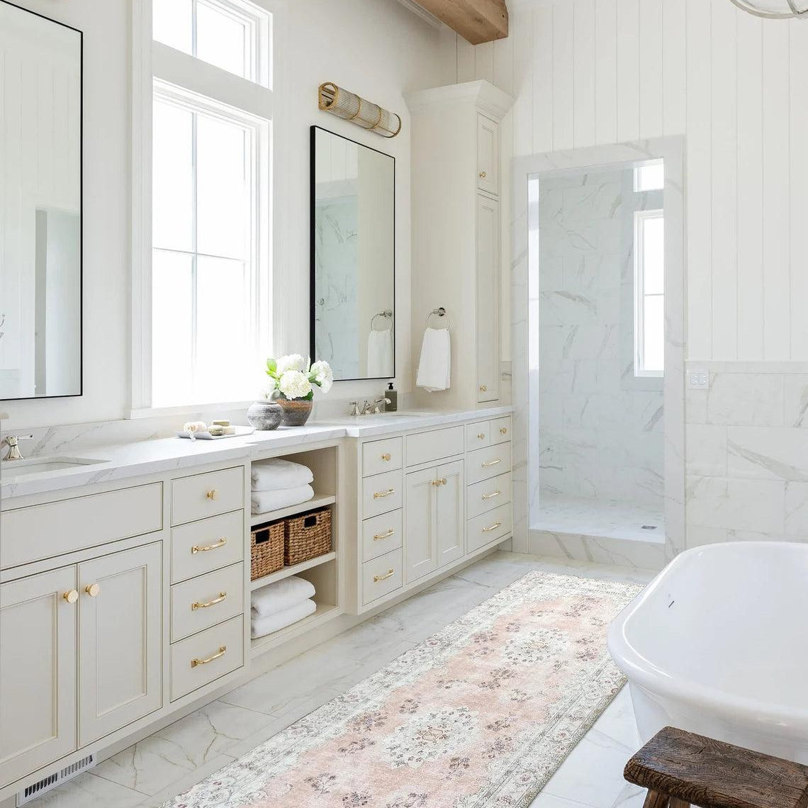 Riza Rug Turkish Muted Beige Dusty Pink Rug