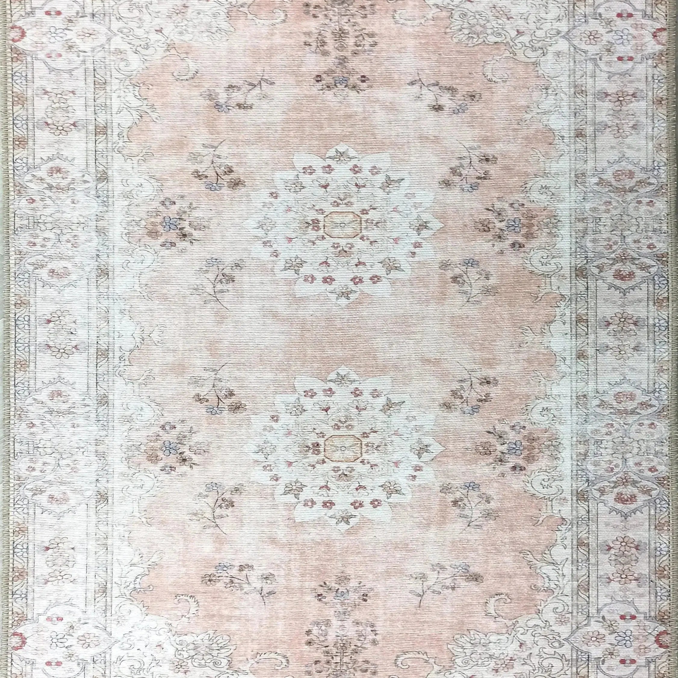 Riza Rug Turkish Muted Beige Dusty Pink Rug