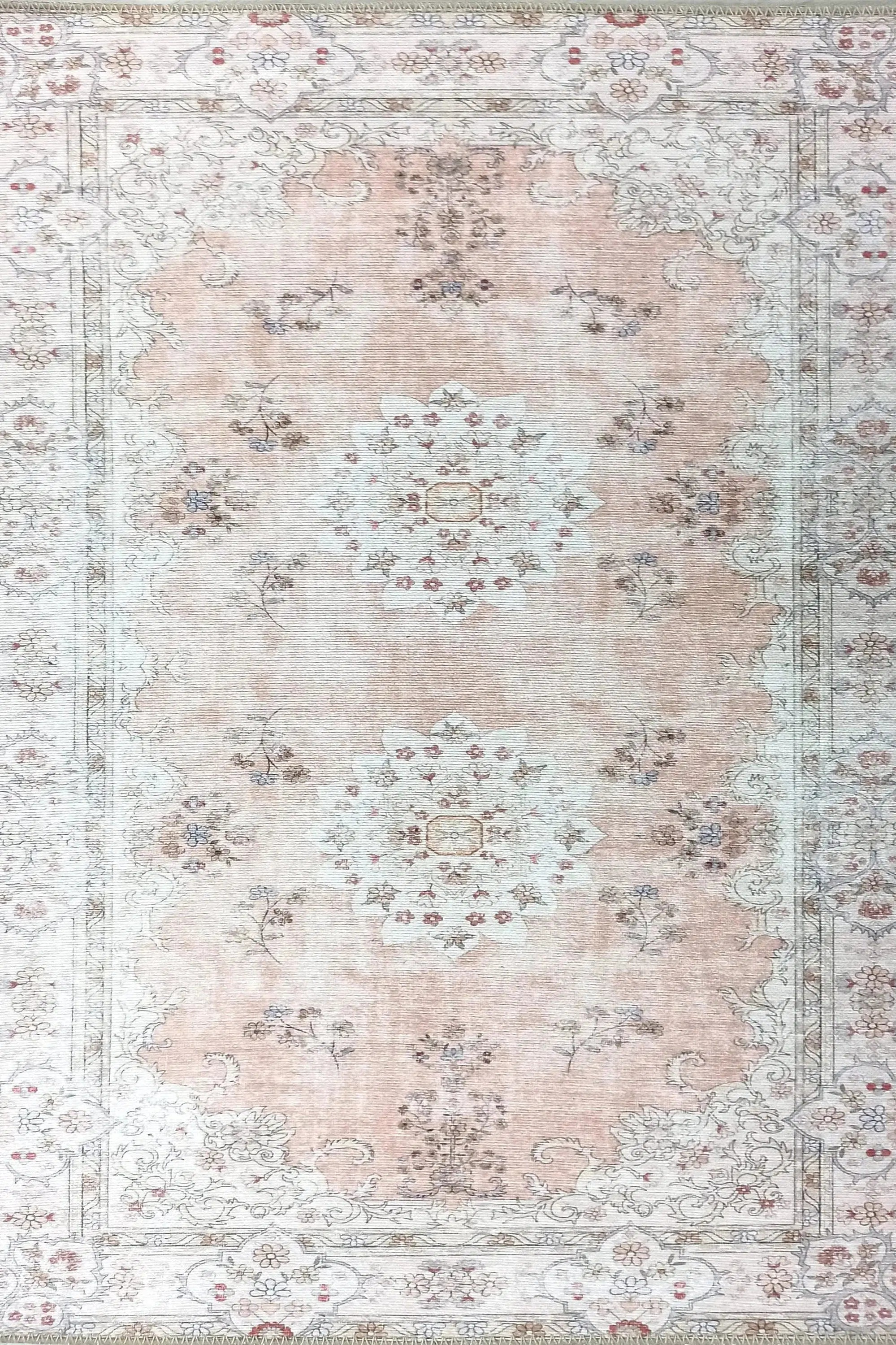Riza Rug Turkish Muted Beige Dusty Pink Rug