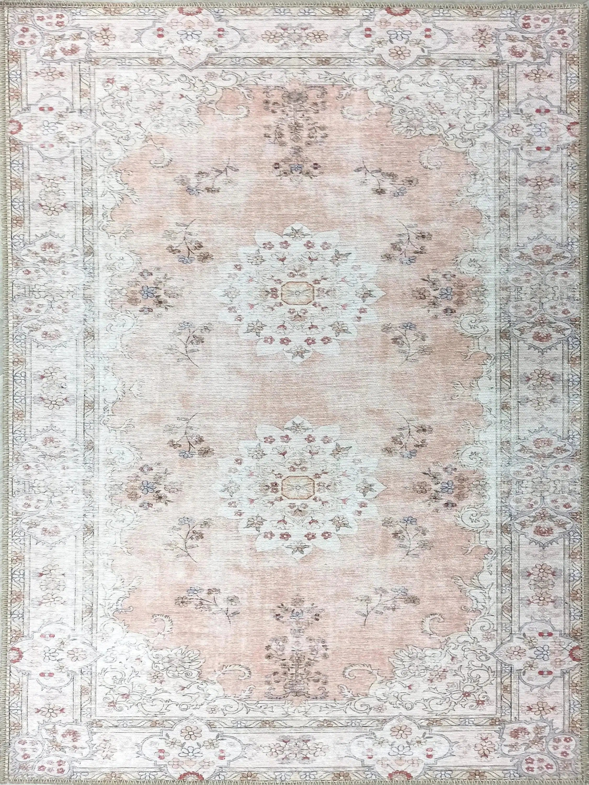 Riza Rug Turkish Muted Beige Dusty Pink Rug
