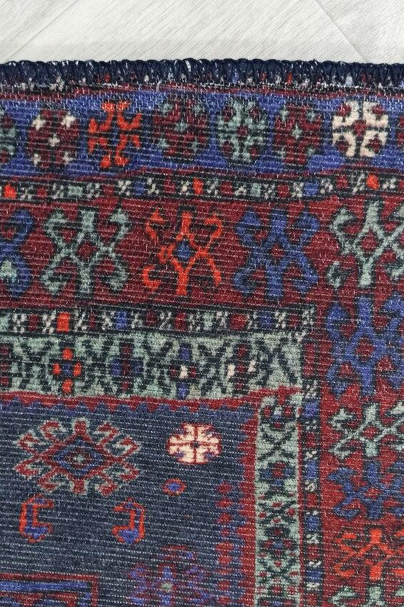 Rofa Rug Afghan Navy Blue Red Baluch Rug