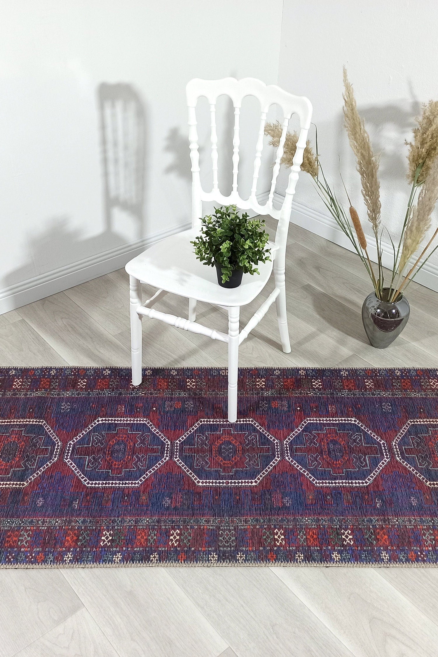 Rofa Rug Afghan Navy Blue Red Baluch Rug