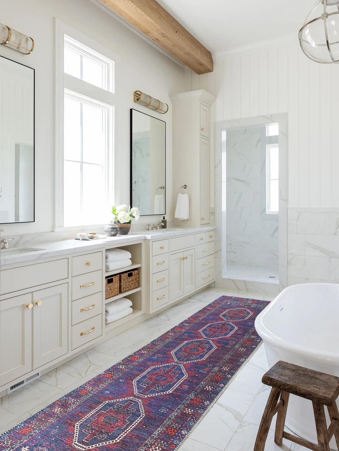 Rofa Rug Afghan Navy Blue Red Baluch Rug