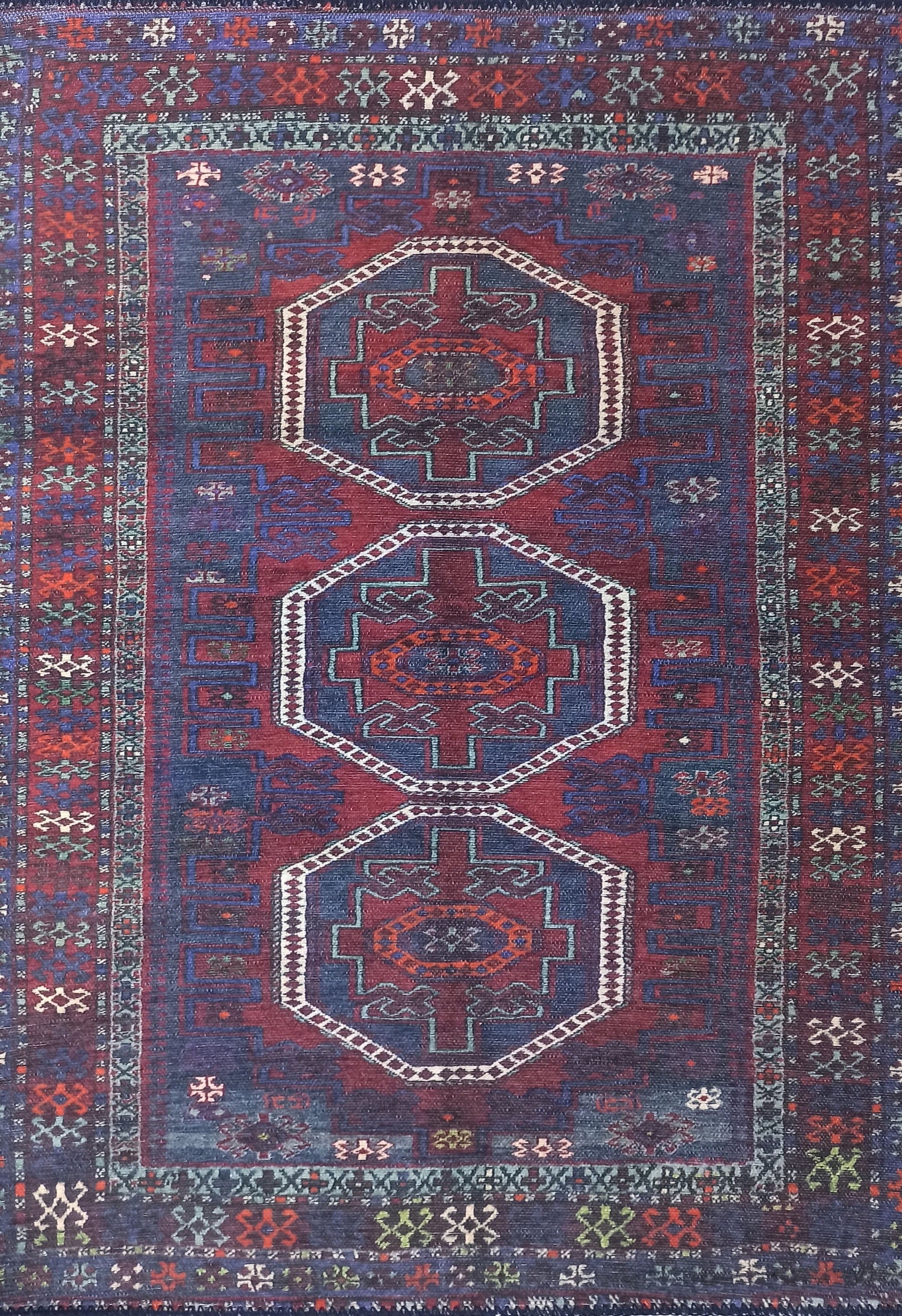 Rofa Rug Afghan Navy Blue Red Baluch Rug