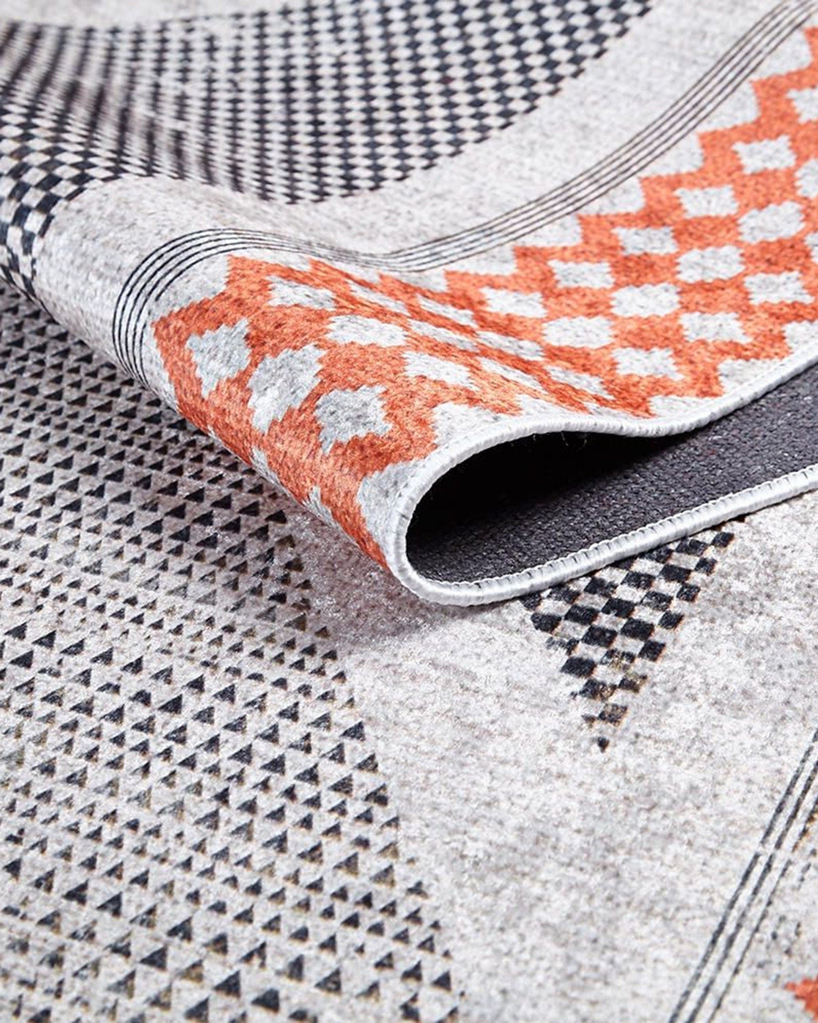 Roka Ancient Gray Orange Rug