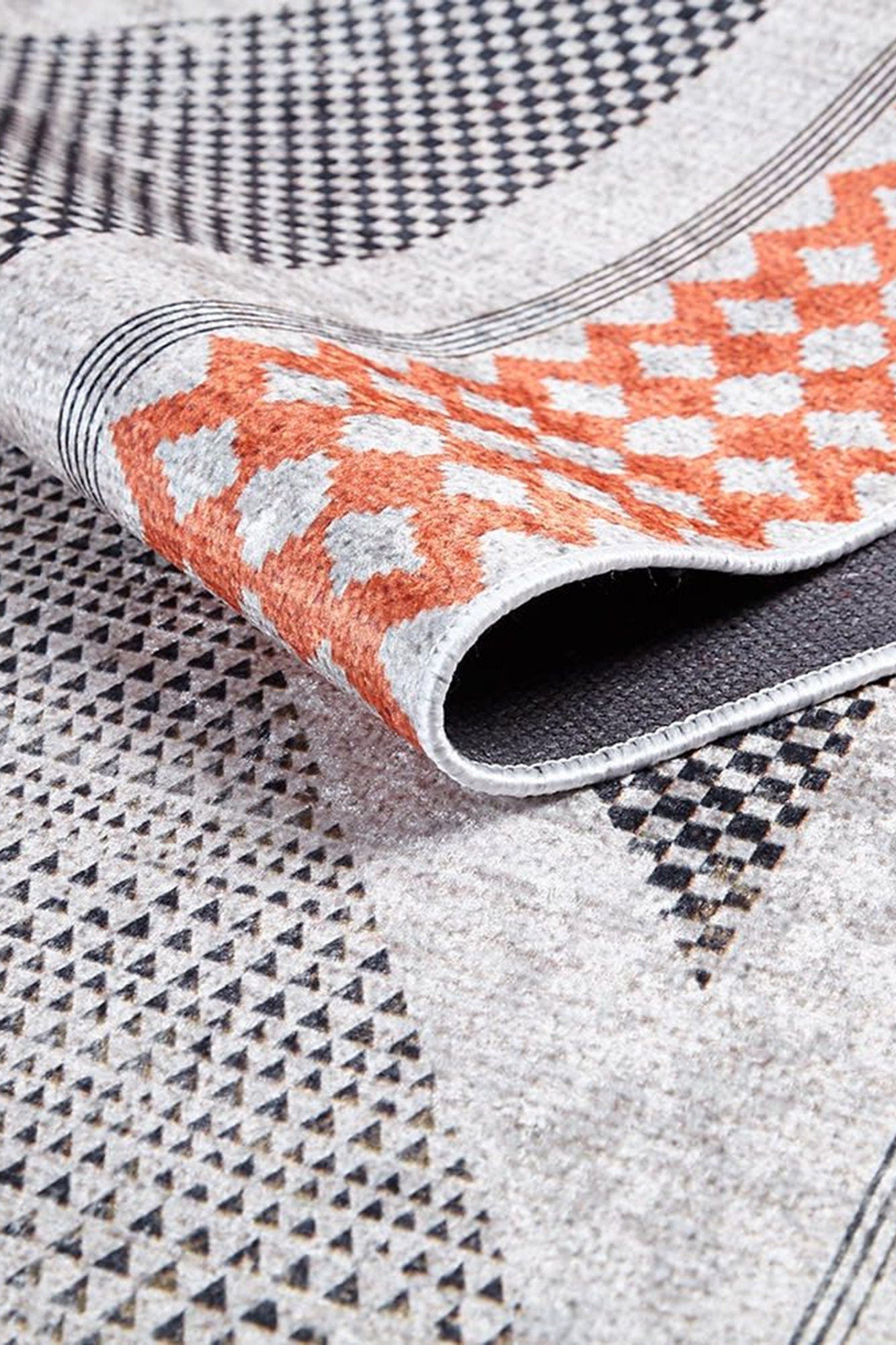 Roka Ancient Gray Orange Rug