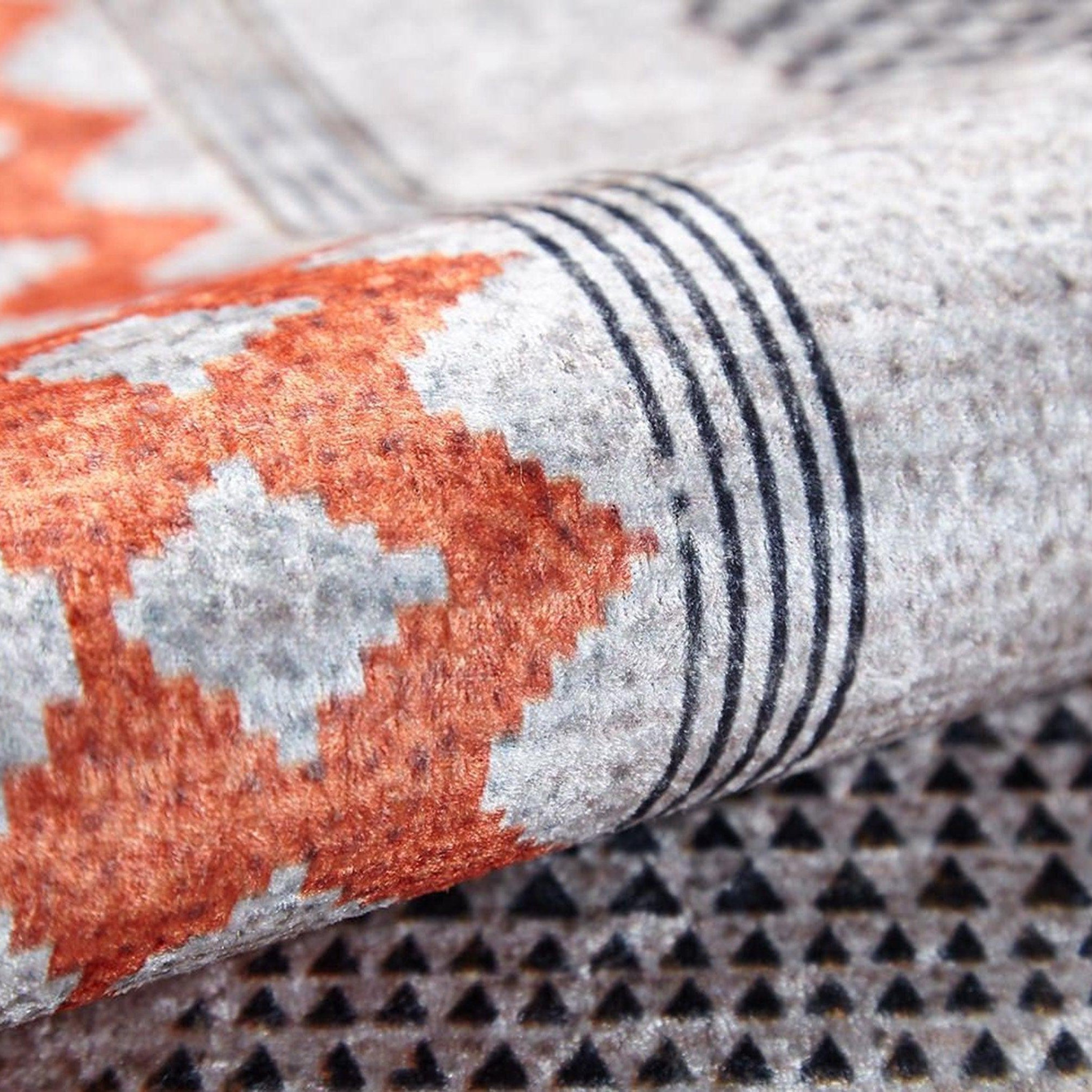 Roka Ancient Gray Orange Rug