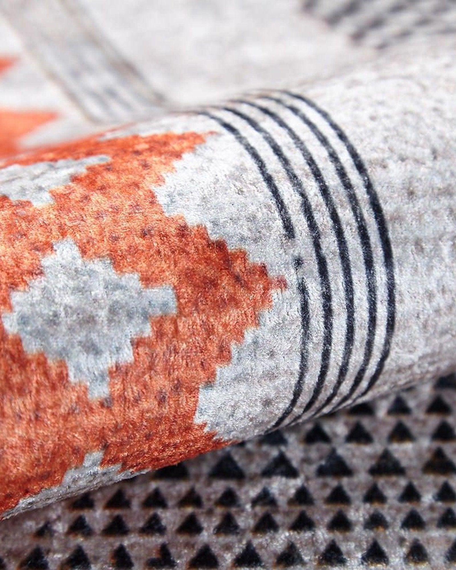 Roka Ancient Gray Orange Rug