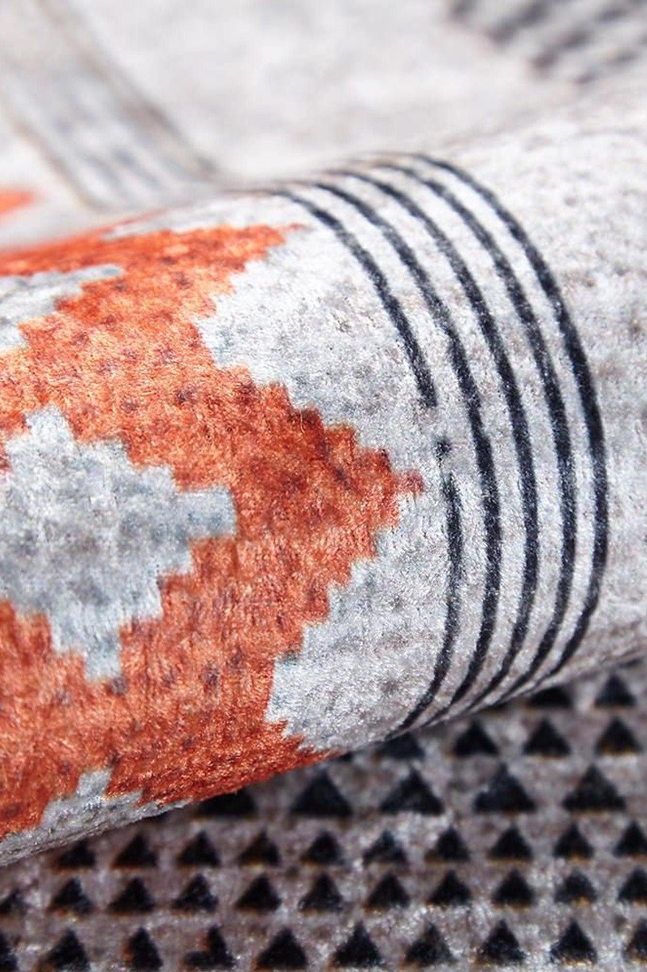 Roka Ancient Gray Orange Rug