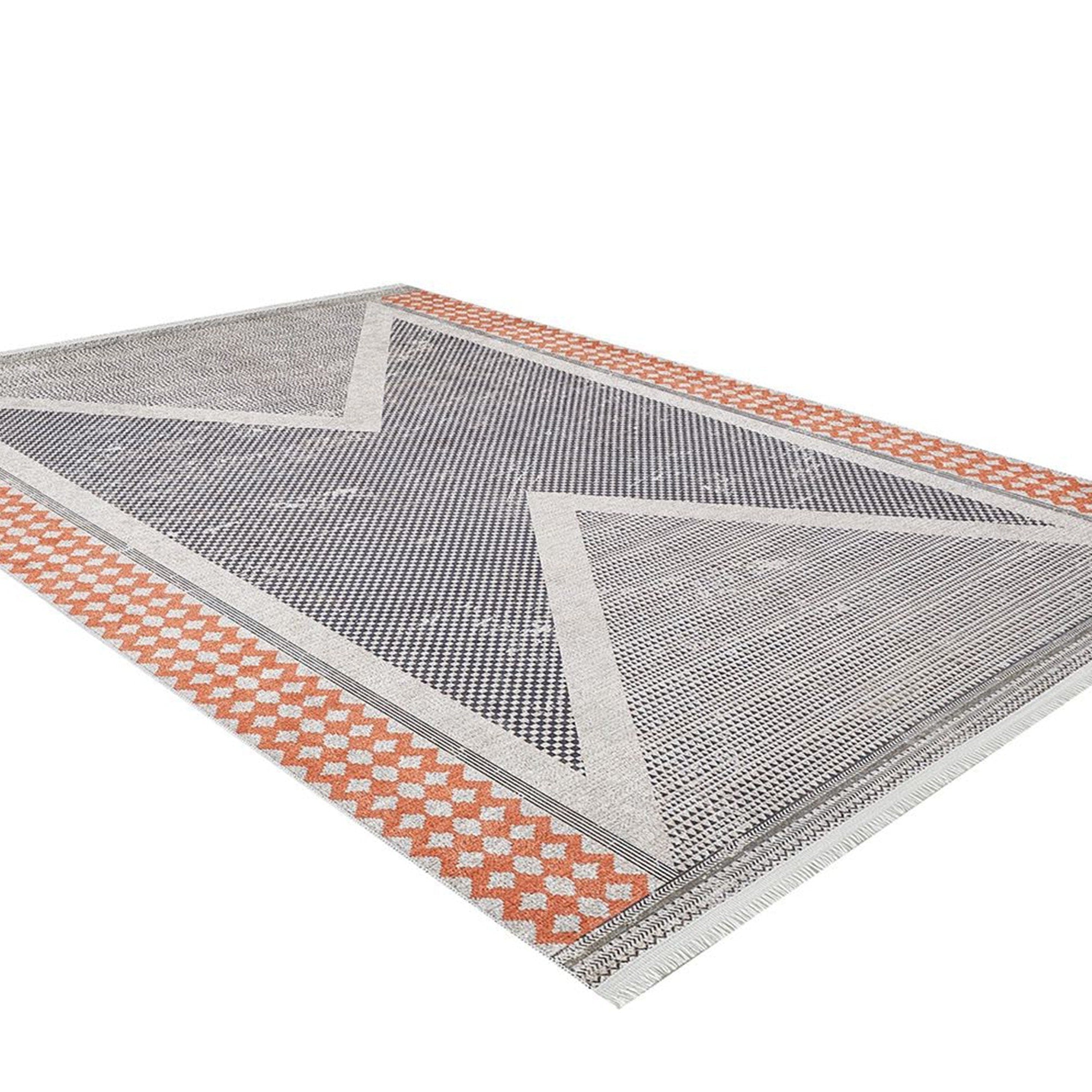 Roka Ancient Gray Orange Rug