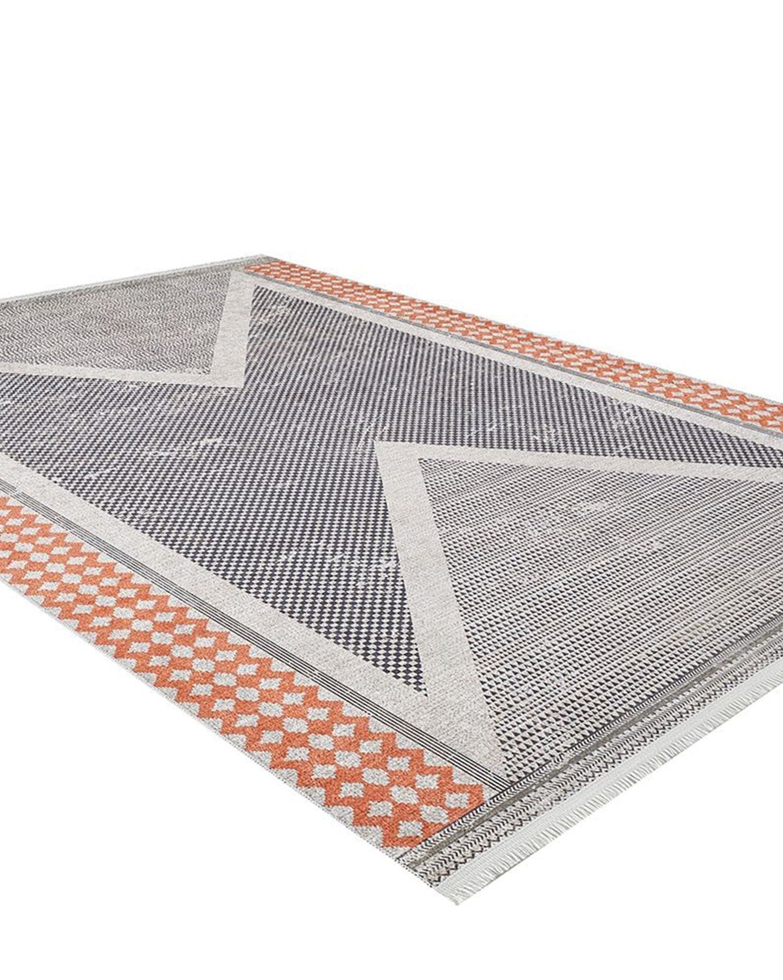 Roka Ancient Gray Orange Rug
