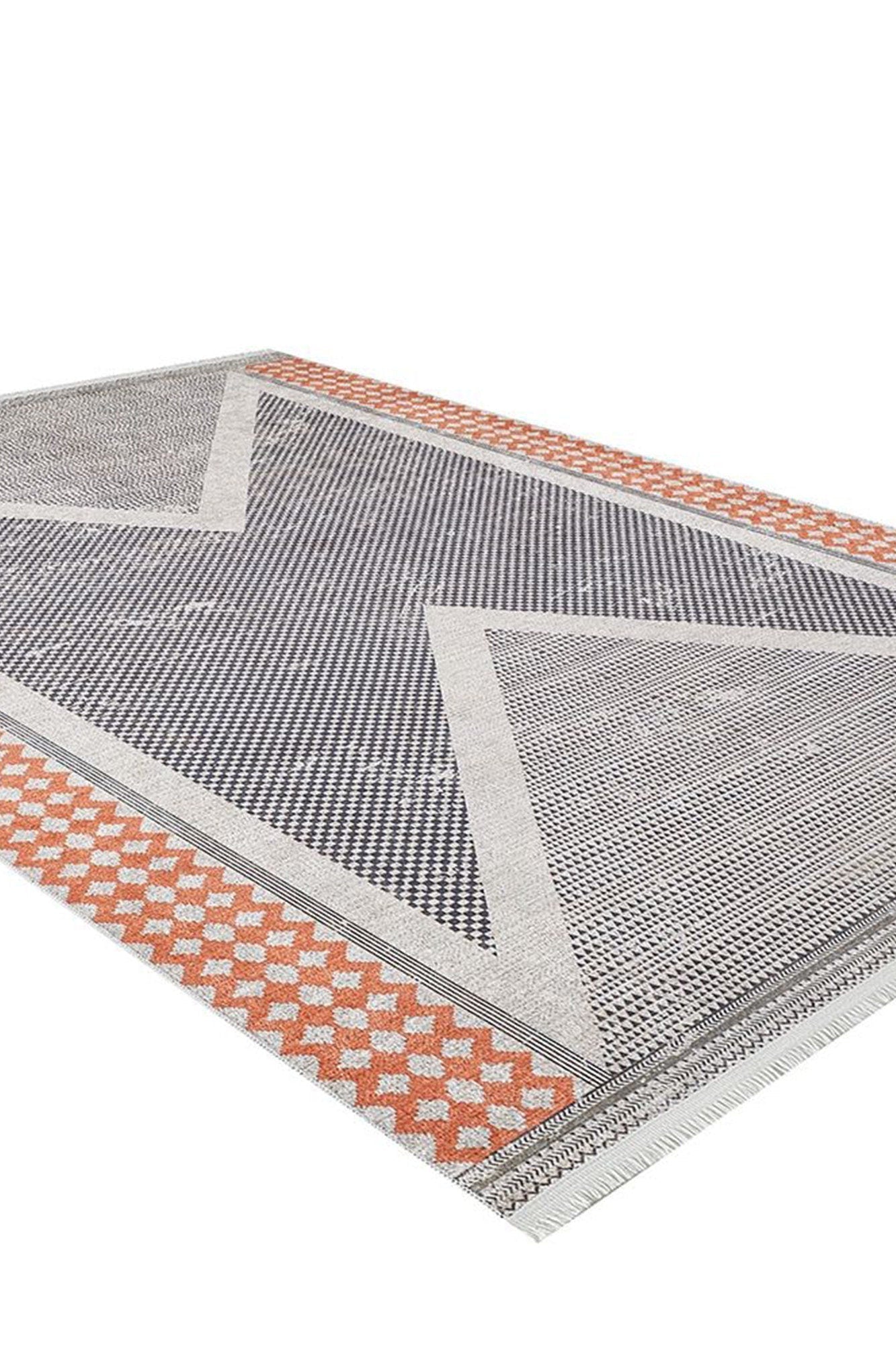Roka Ancient Gray Orange Rug