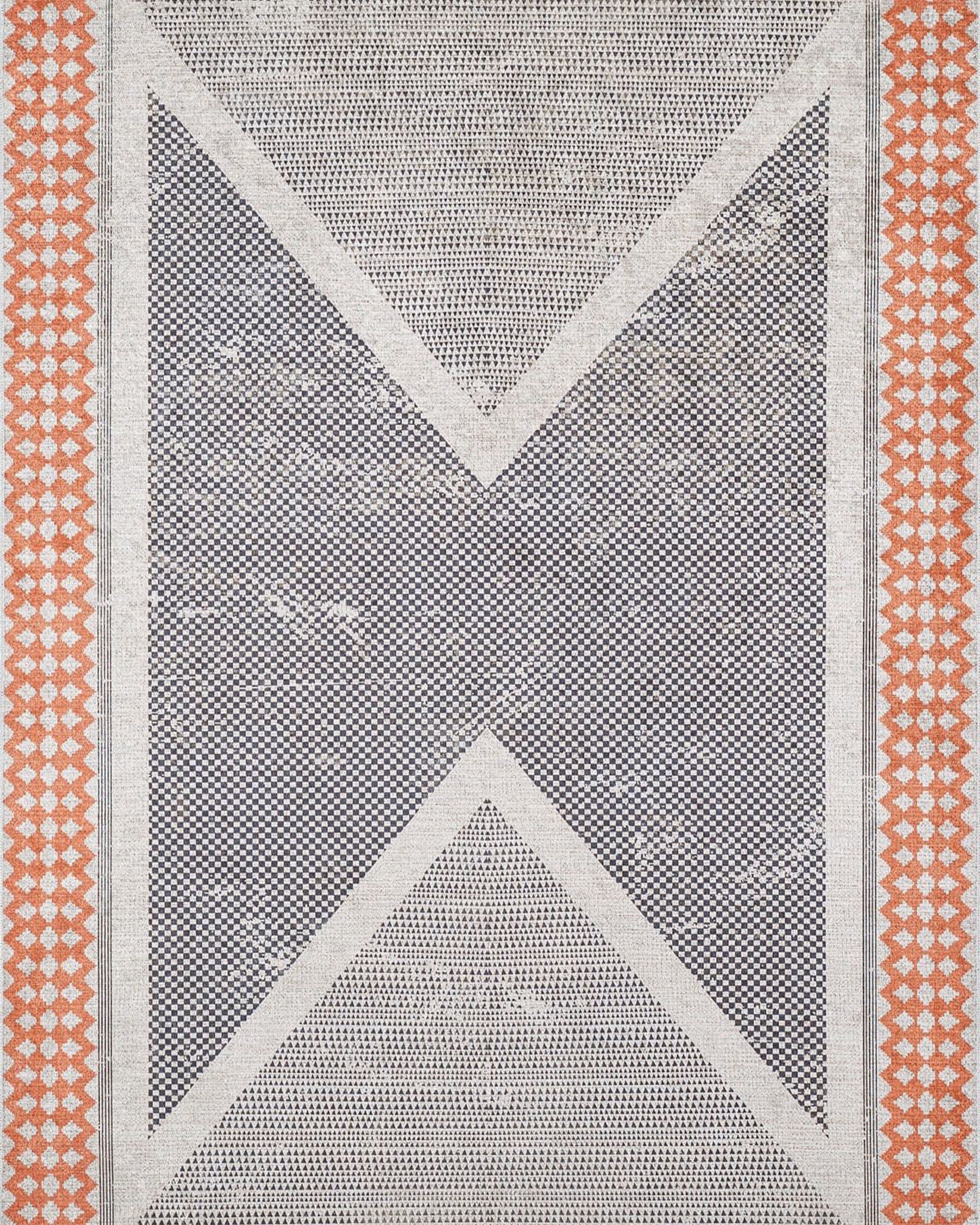 Roka Ancient Gray Orange Rug