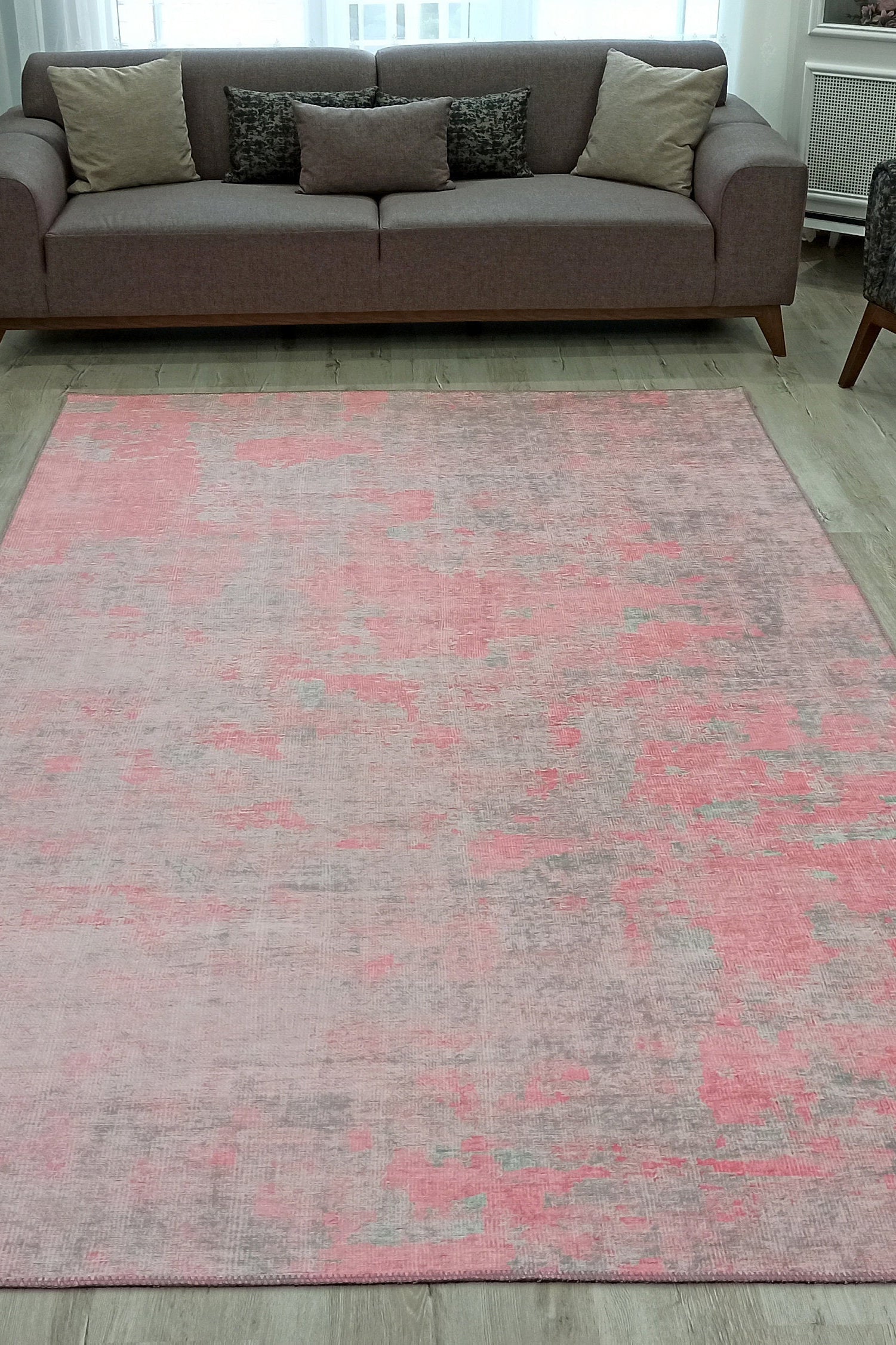 Rossa Abstract Pink Gray Rug
