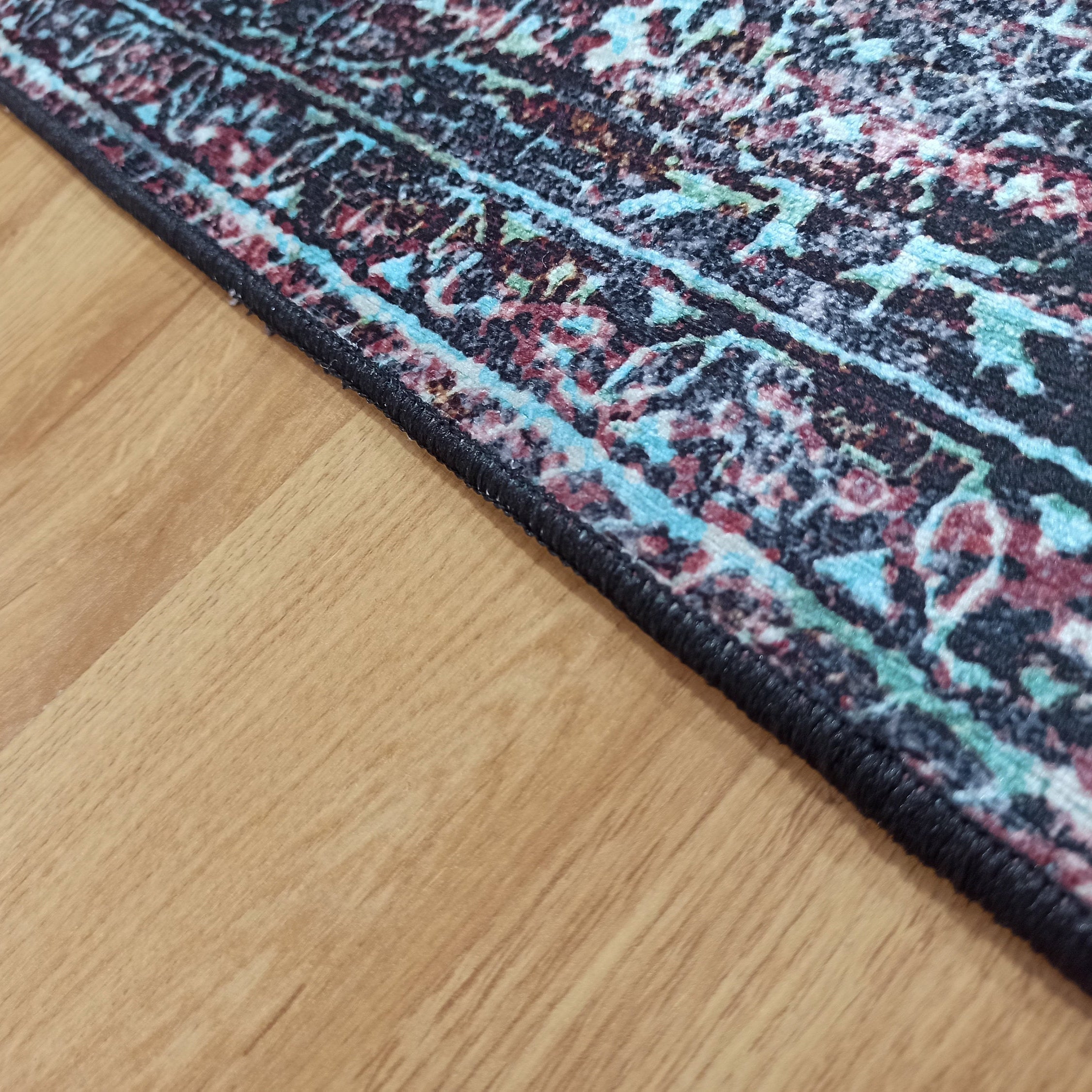 Roza Rug Persian Black Red Beige Rug