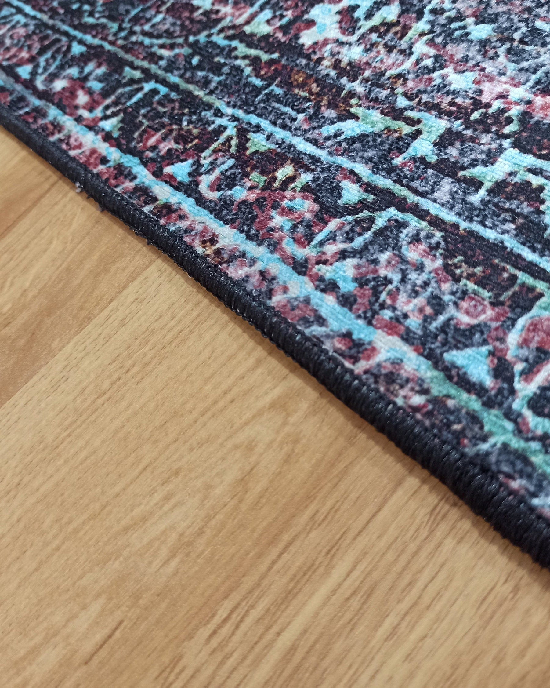 Roza Rug Persian Black Red Beige Rug