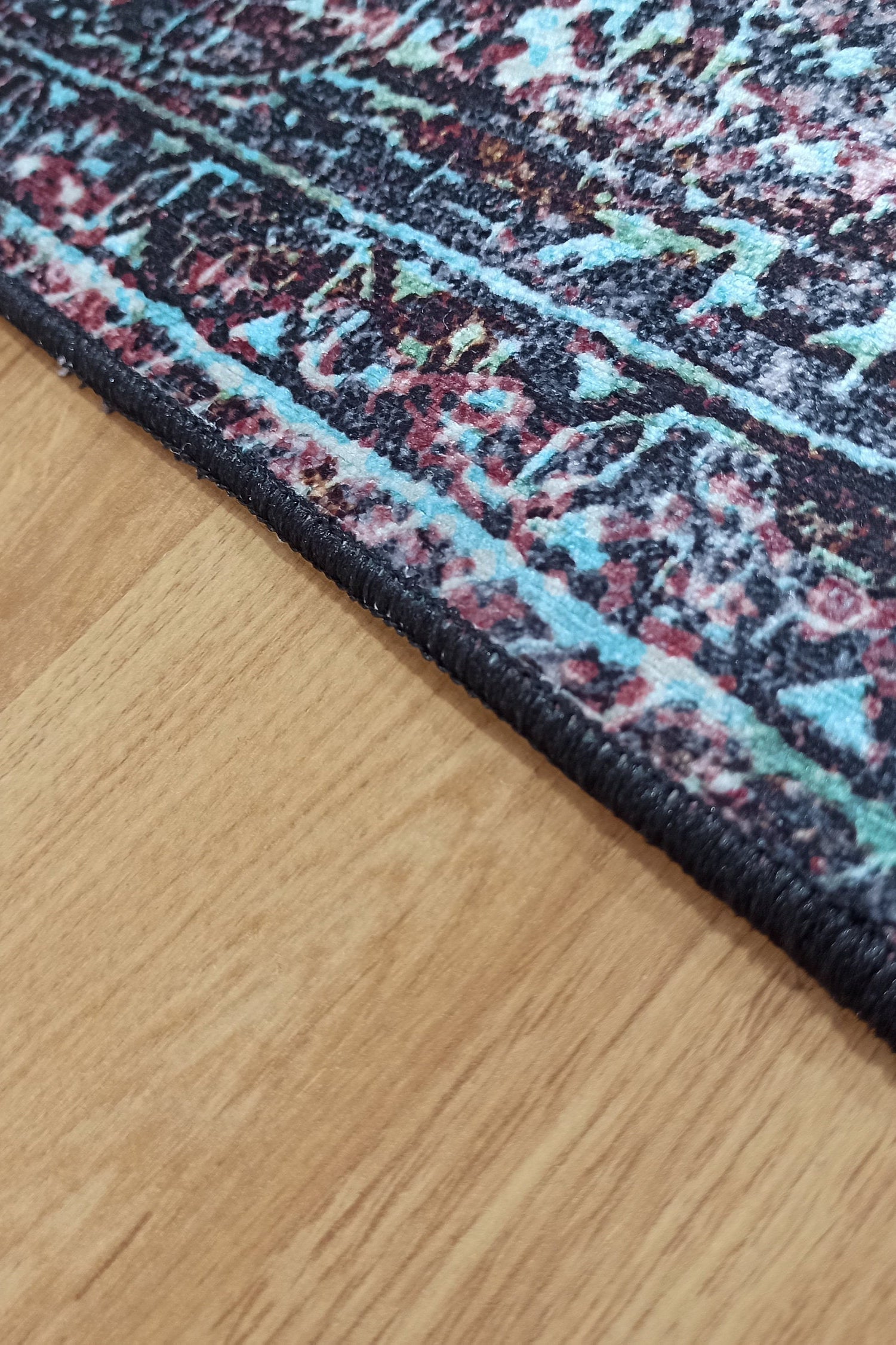 Roza Rug Persian Black Red Beige Rug