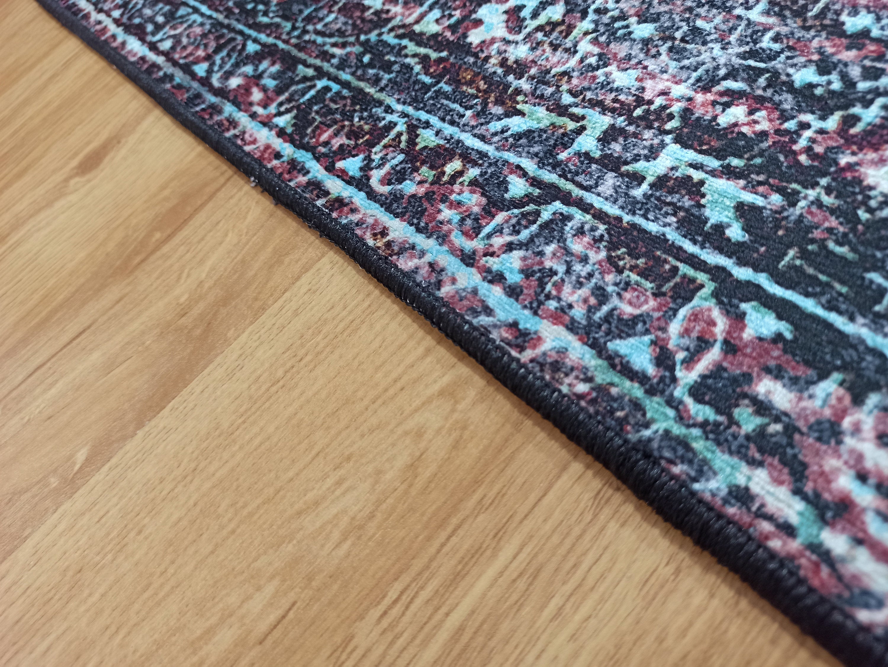 Roza Rug Persian Black Red Beige Rug