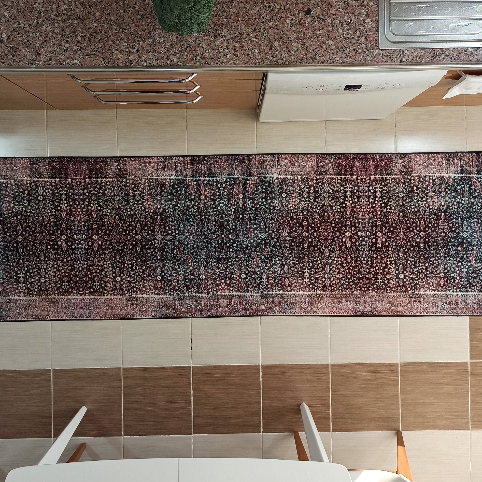 Roza Rug Persian Black Red Beige Rug