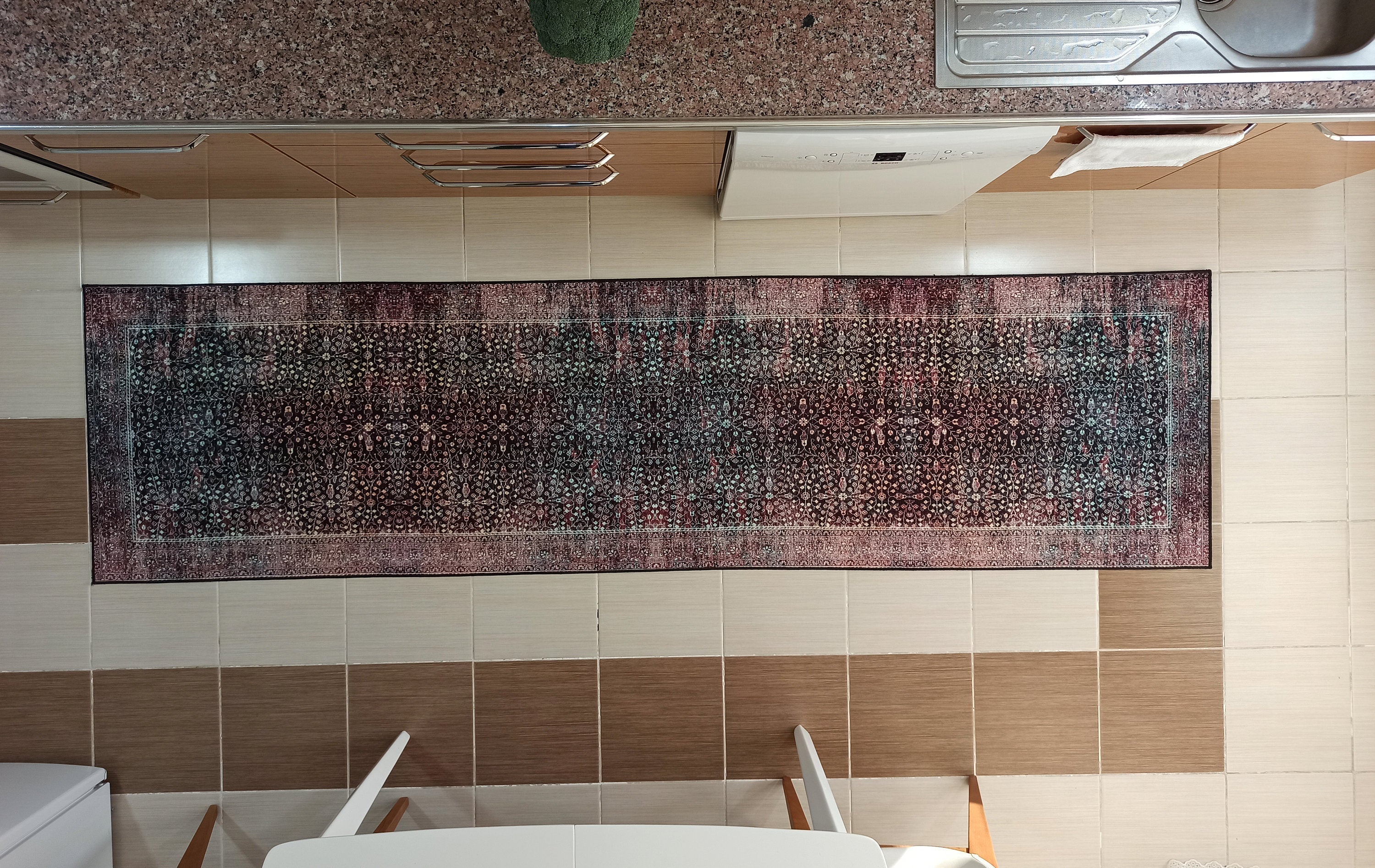 Roza Rug Persian Black Red Beige Rug