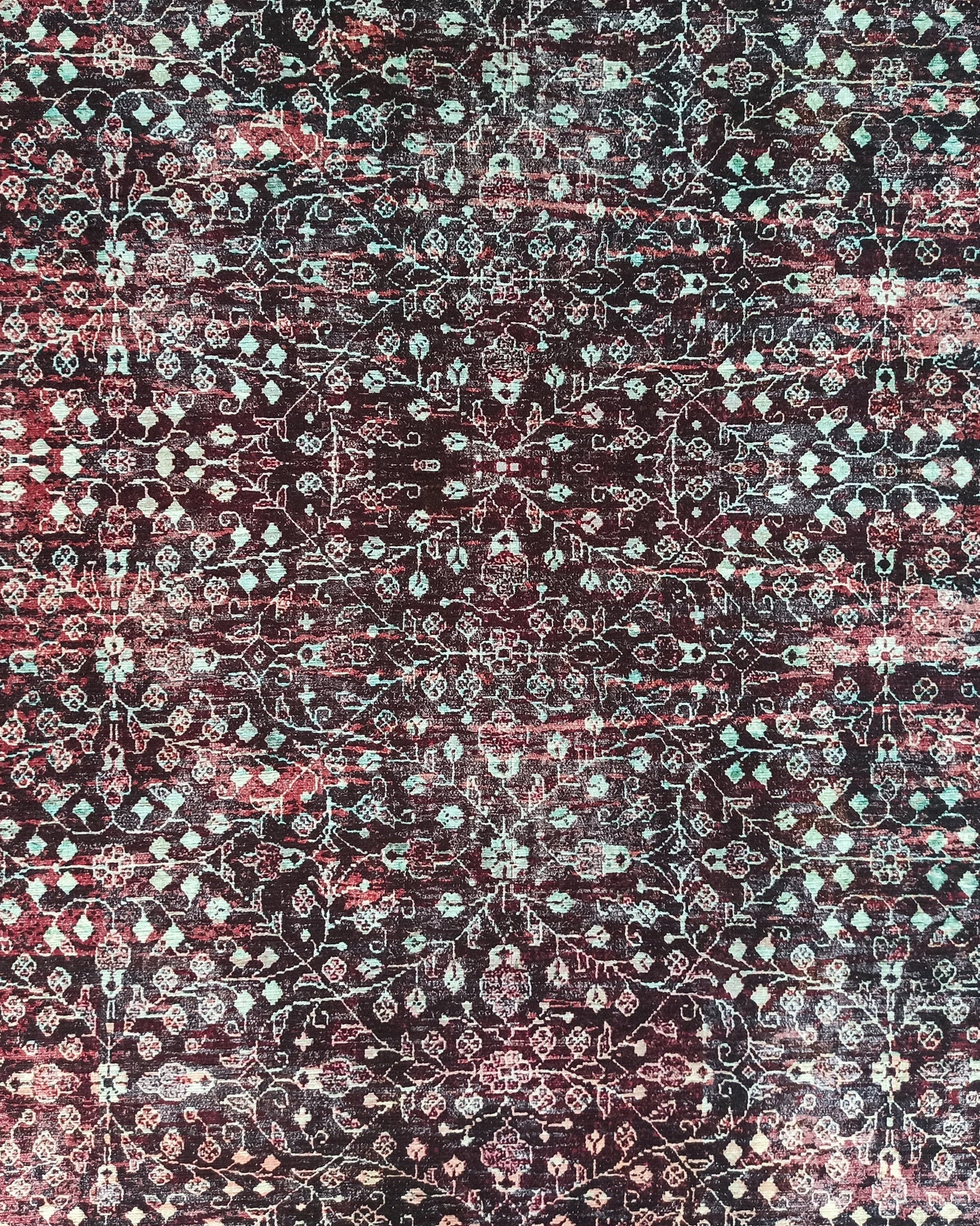 Roza Rug Persian Black Red Beige Rug