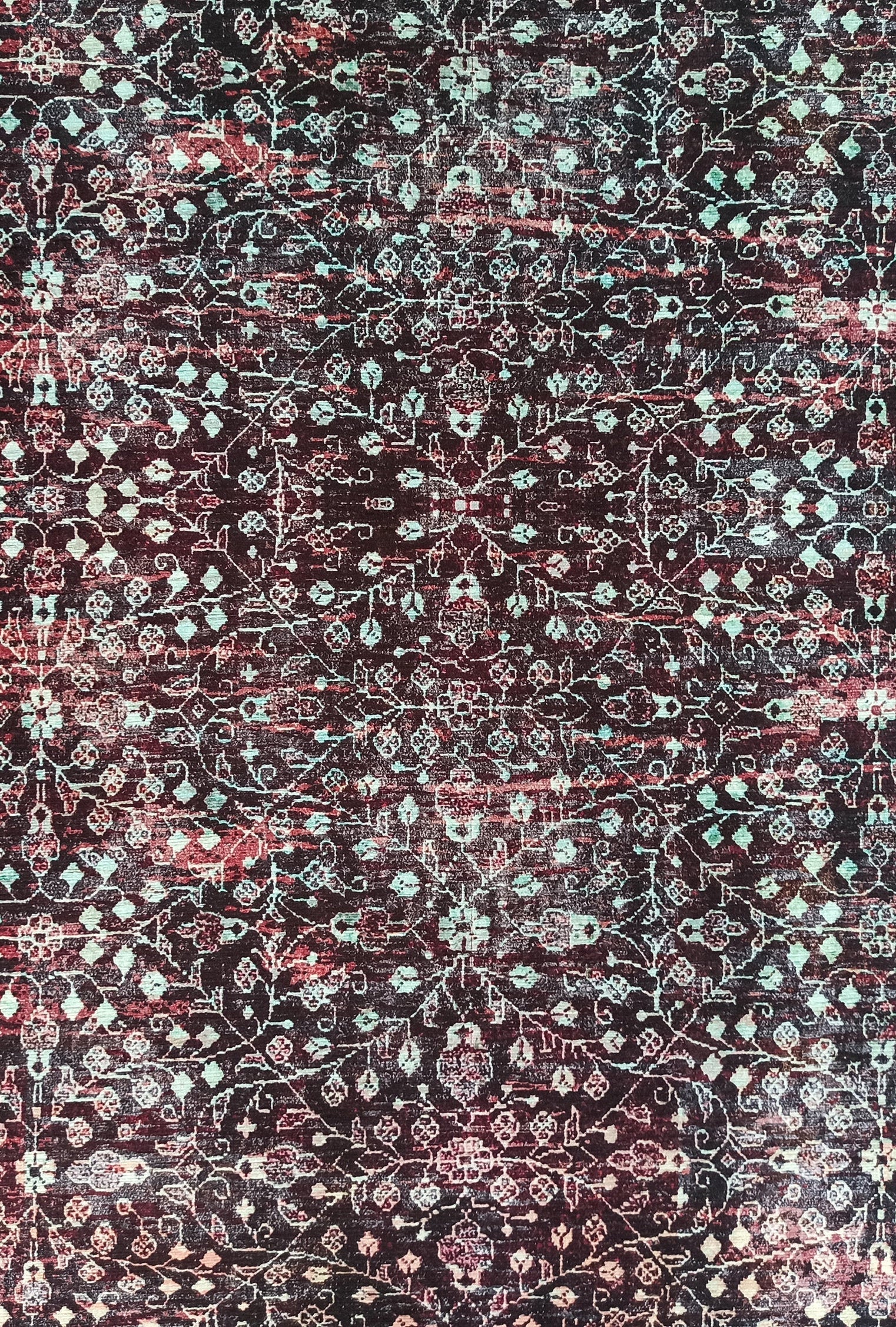 Roza Rug Persian Black Red Beige Rug