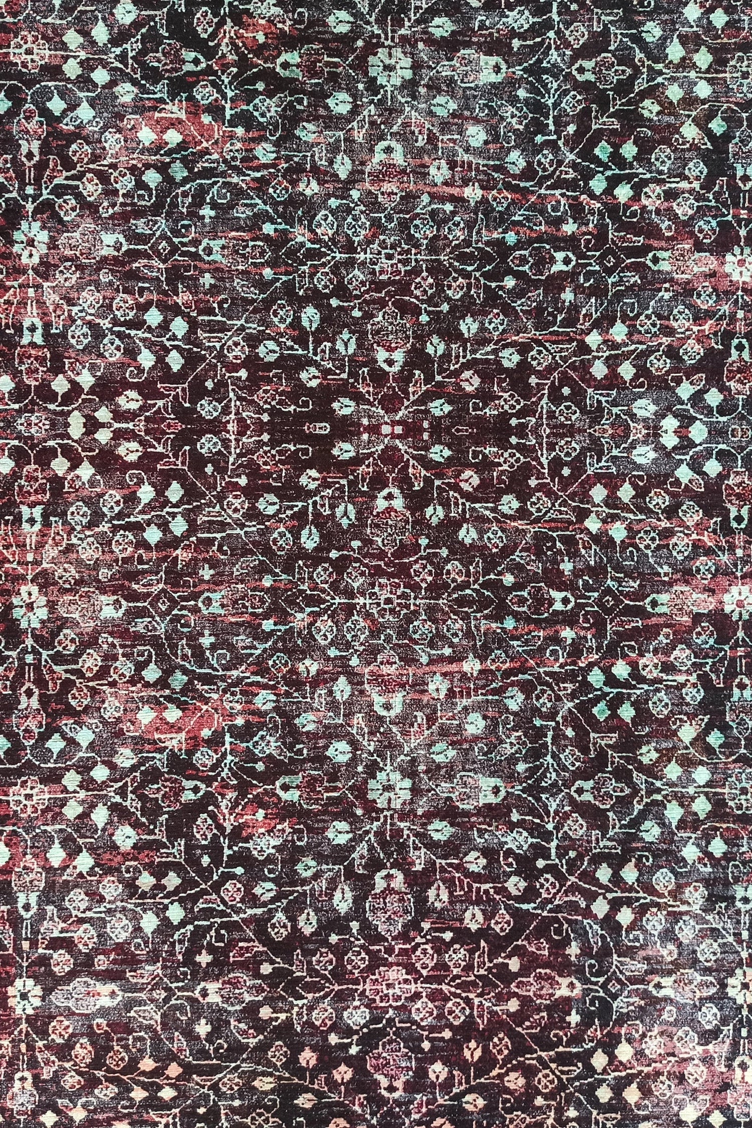 Roza Rug Persian Black Red Beige Rug