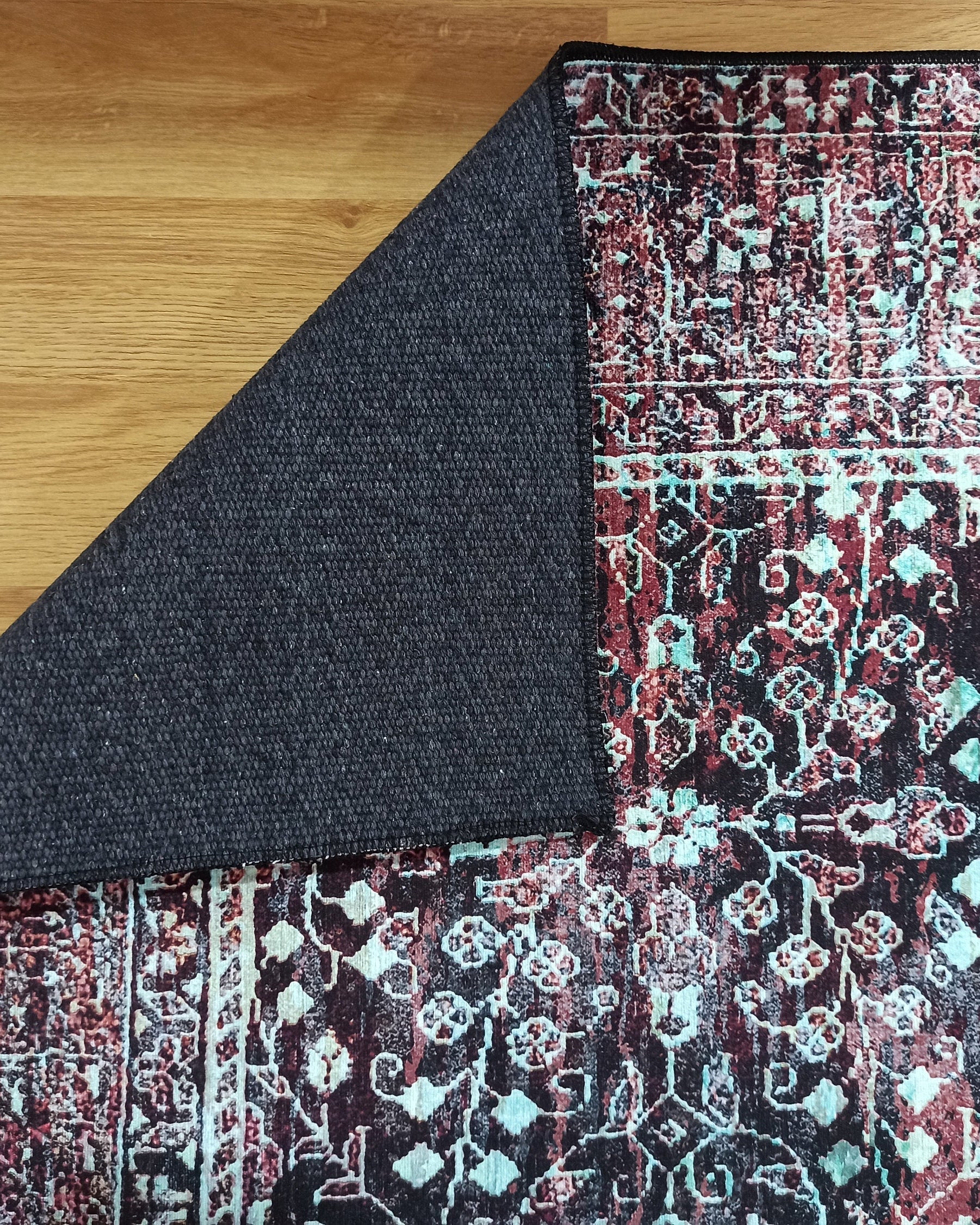 Roza Rug Persian Black Red Beige Rug