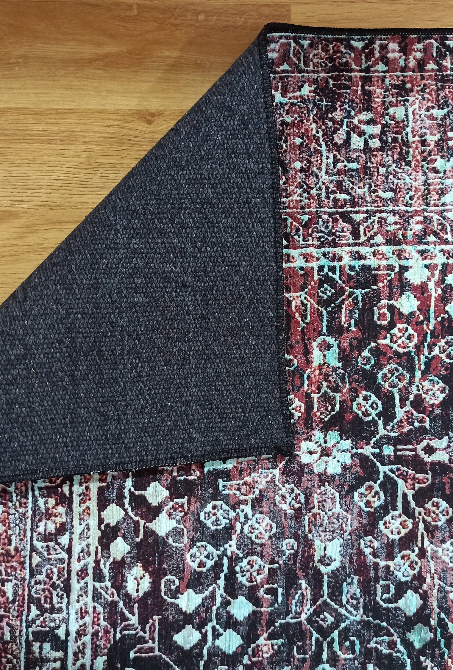 Roza Rug Persian Black Red Beige Rug