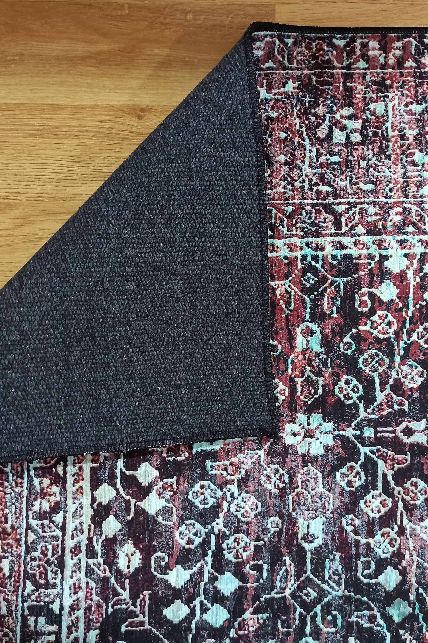 Roza Rug Persian Black Red Beige Rug