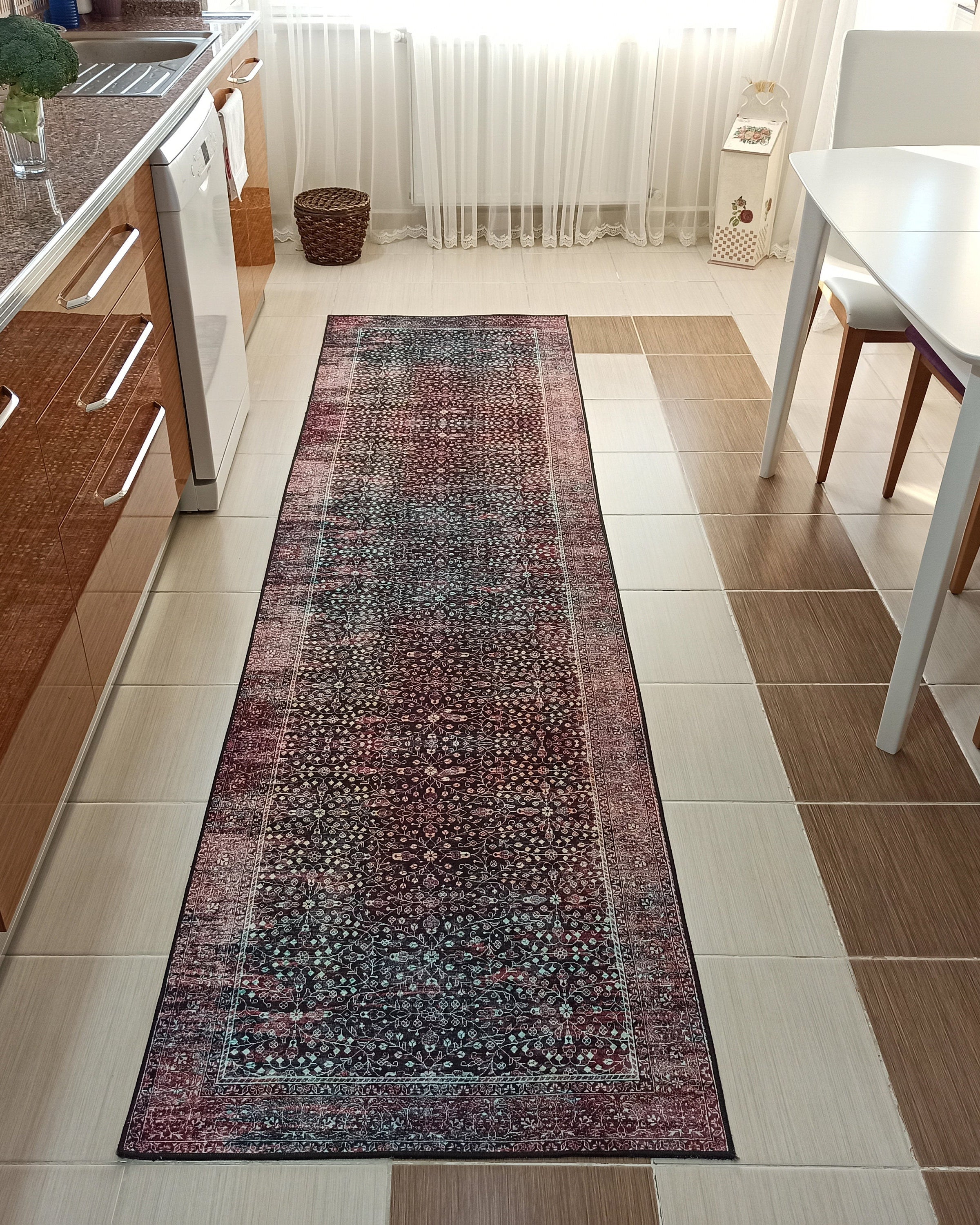 Roza Rug Persian Black Red Beige Rug
