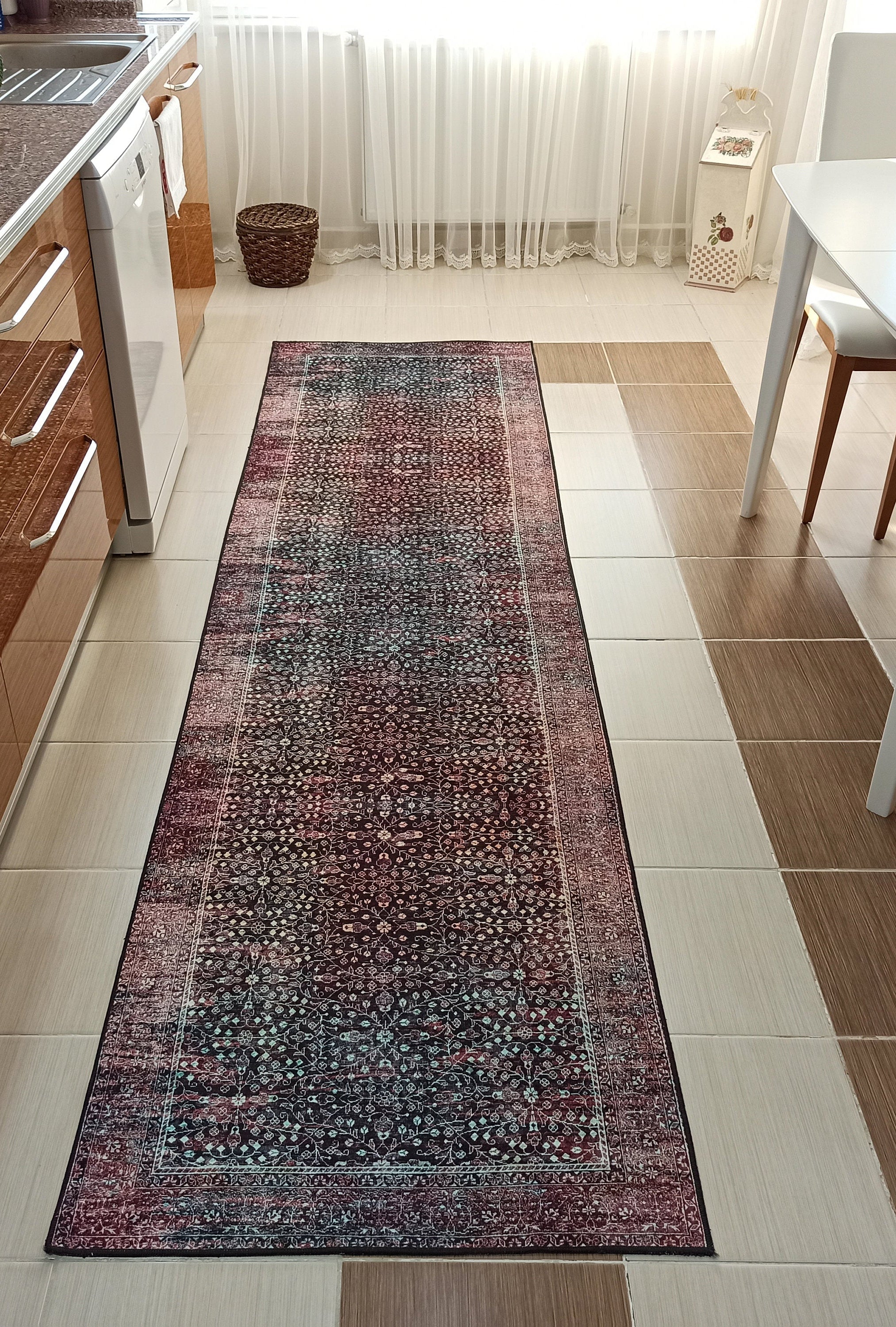 Roza Rug Persian Black Red Beige Rug