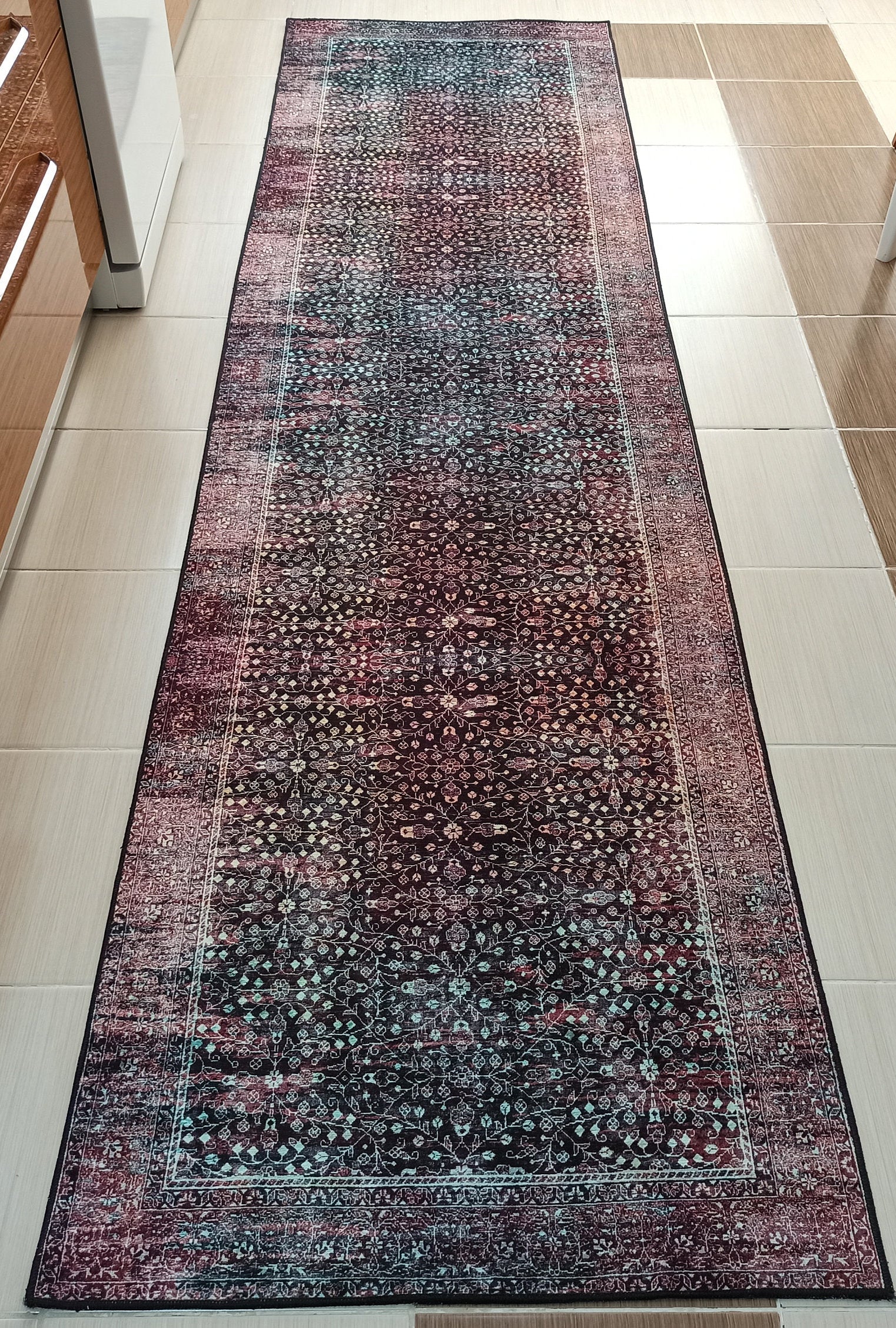 Roza Rug Persian Black Red Beige Rug