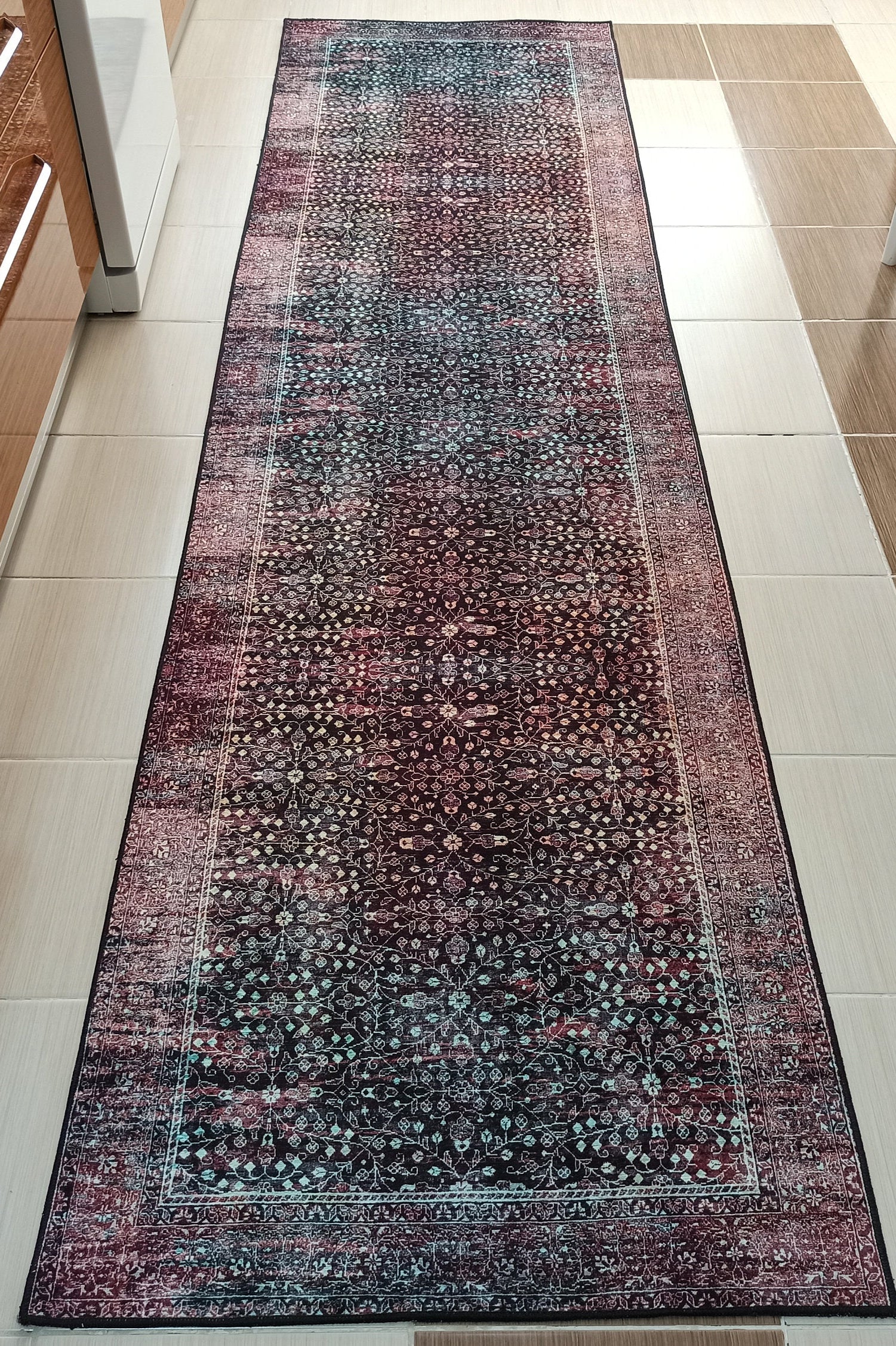 Roza Rug Persian Black Red Beige Rug