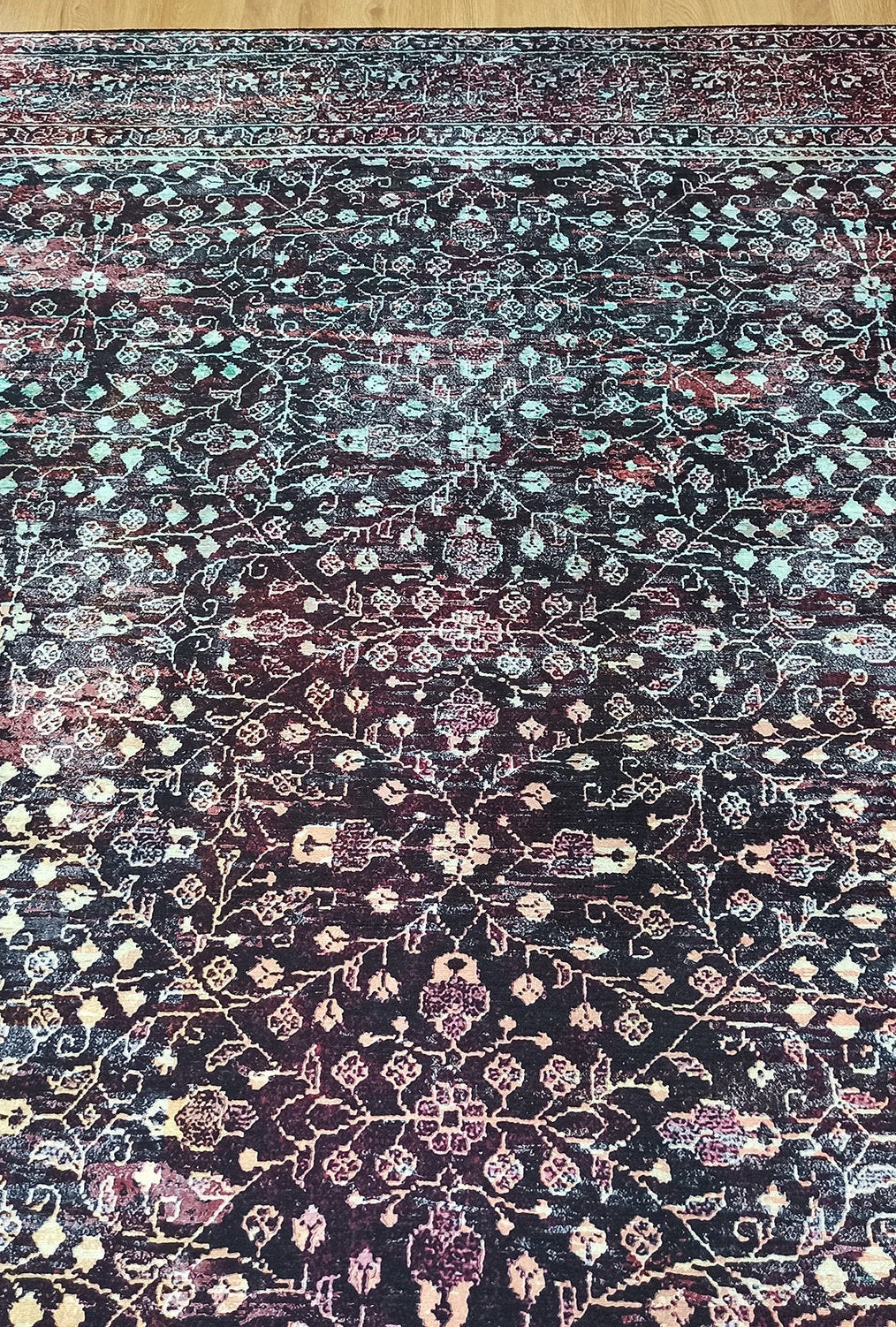Roza Rug Persian Black Red Beige Rug